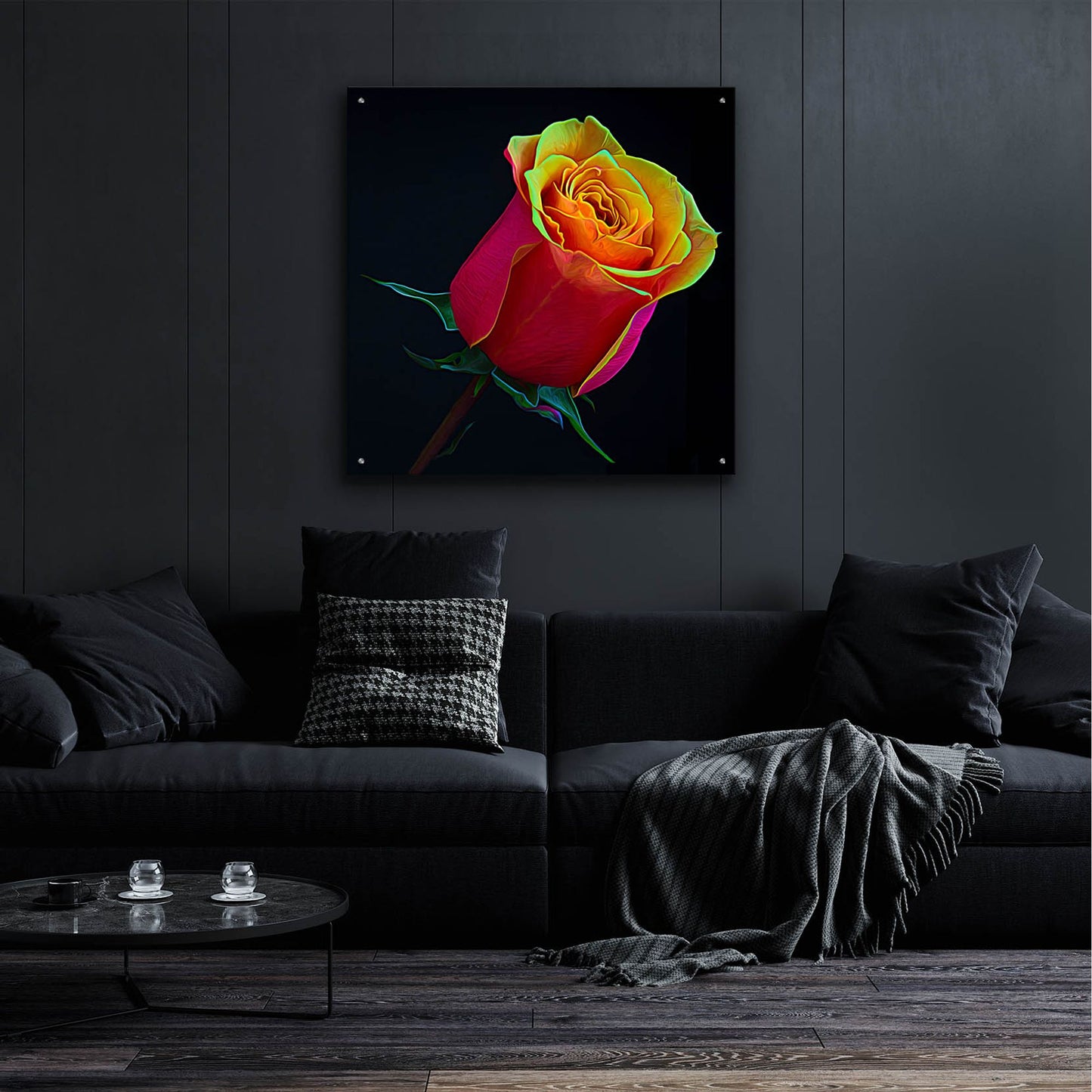 Epic Art 'Little Rosebud' by Pamela Plummer, Acrylic Glass Wall Art,36x36