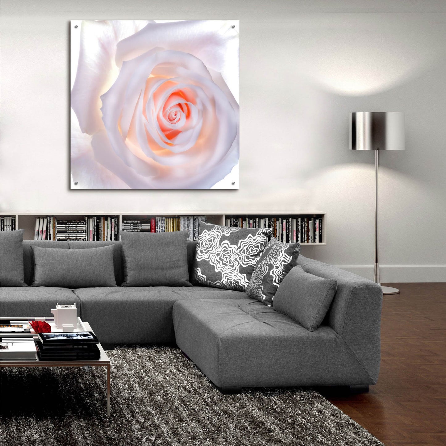 Epic Art 'Love Is A Pink Rose' by Pamela Plummer, Acrylic Glass Wall Art,36x36