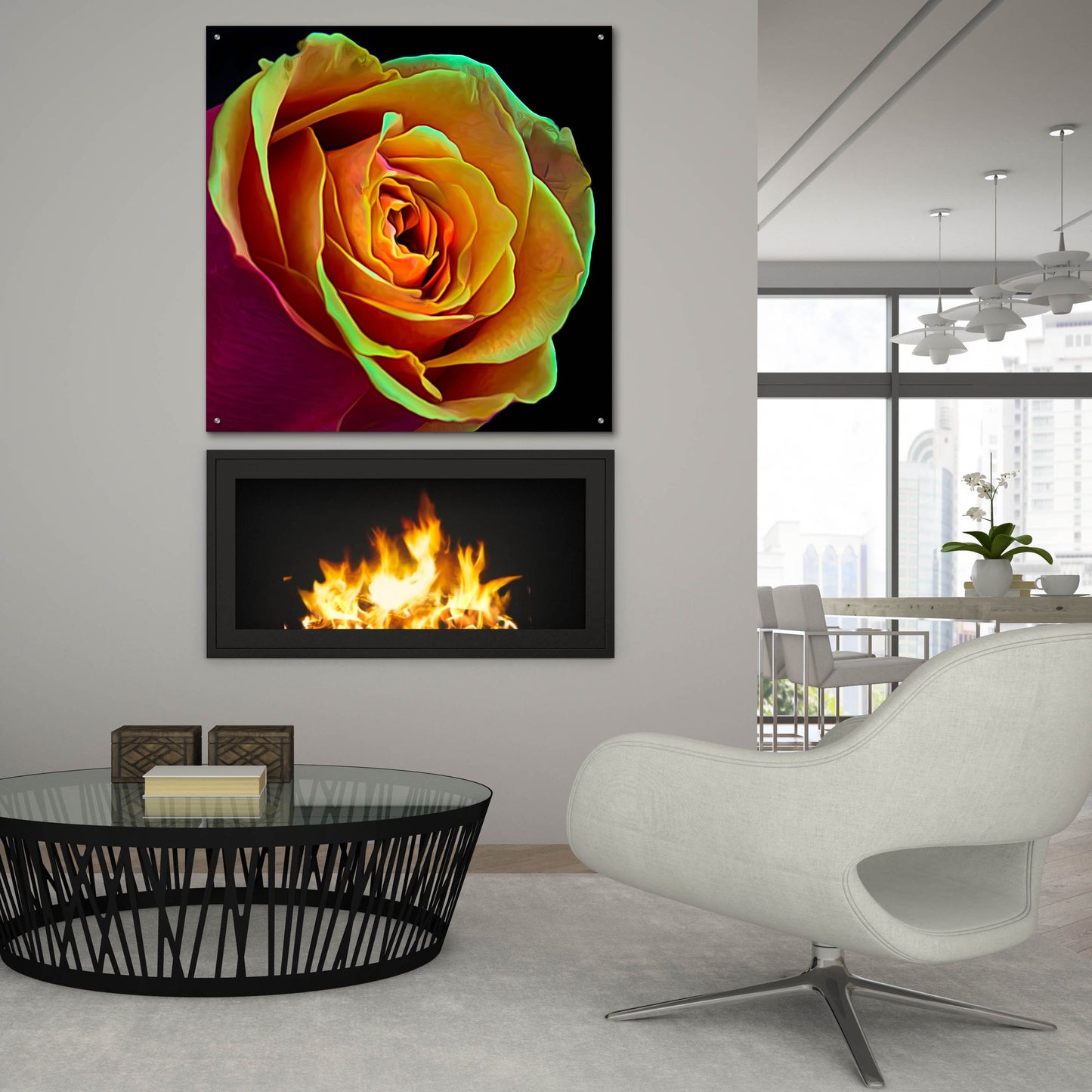 Epic Art 'Love Is A Rose 2' by Pamela Plummer, Acrylic Glass Wall Art,36x36