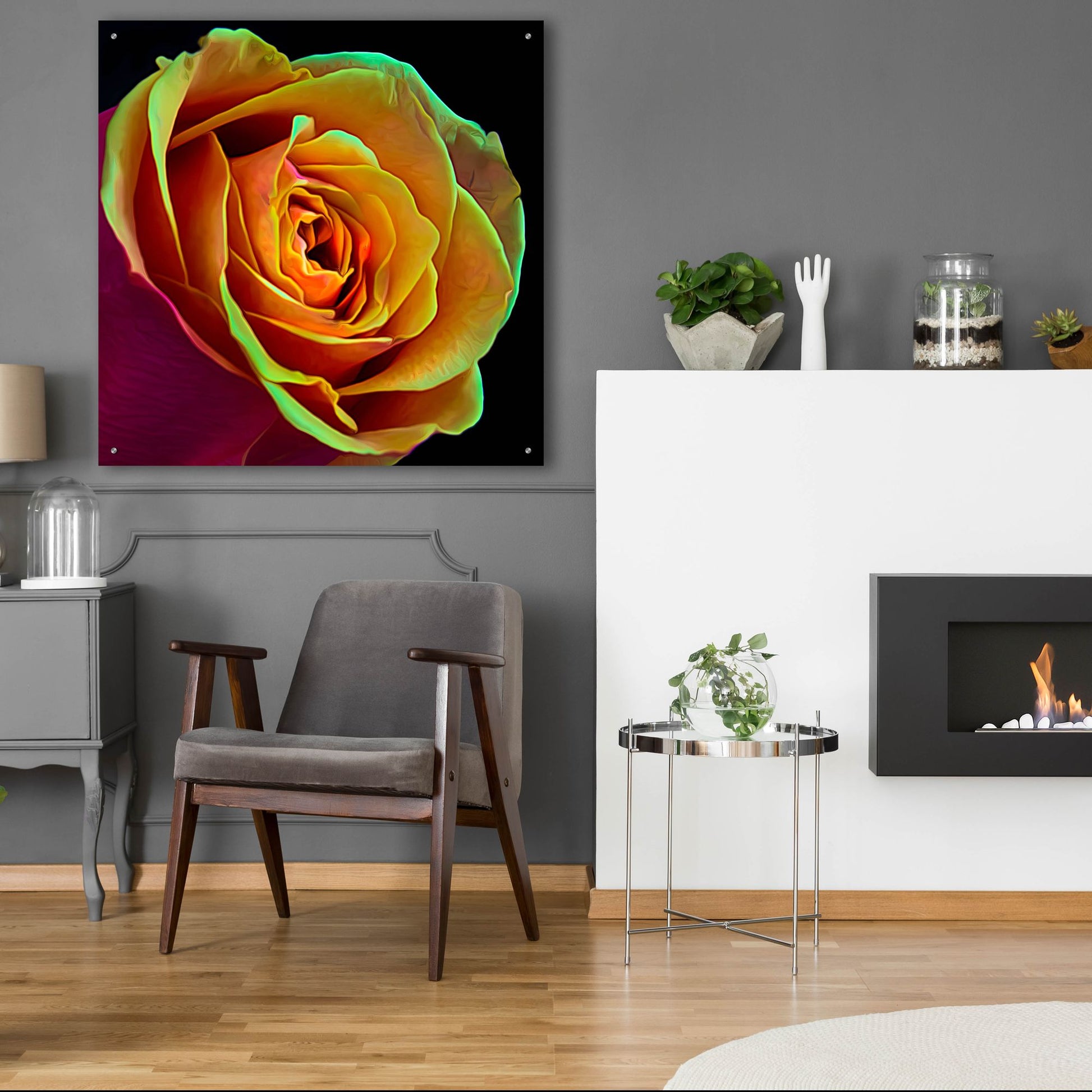 Epic Art 'Love Is A Rose 2' by Pamela Plummer, Acrylic Glass Wall Art,36x36