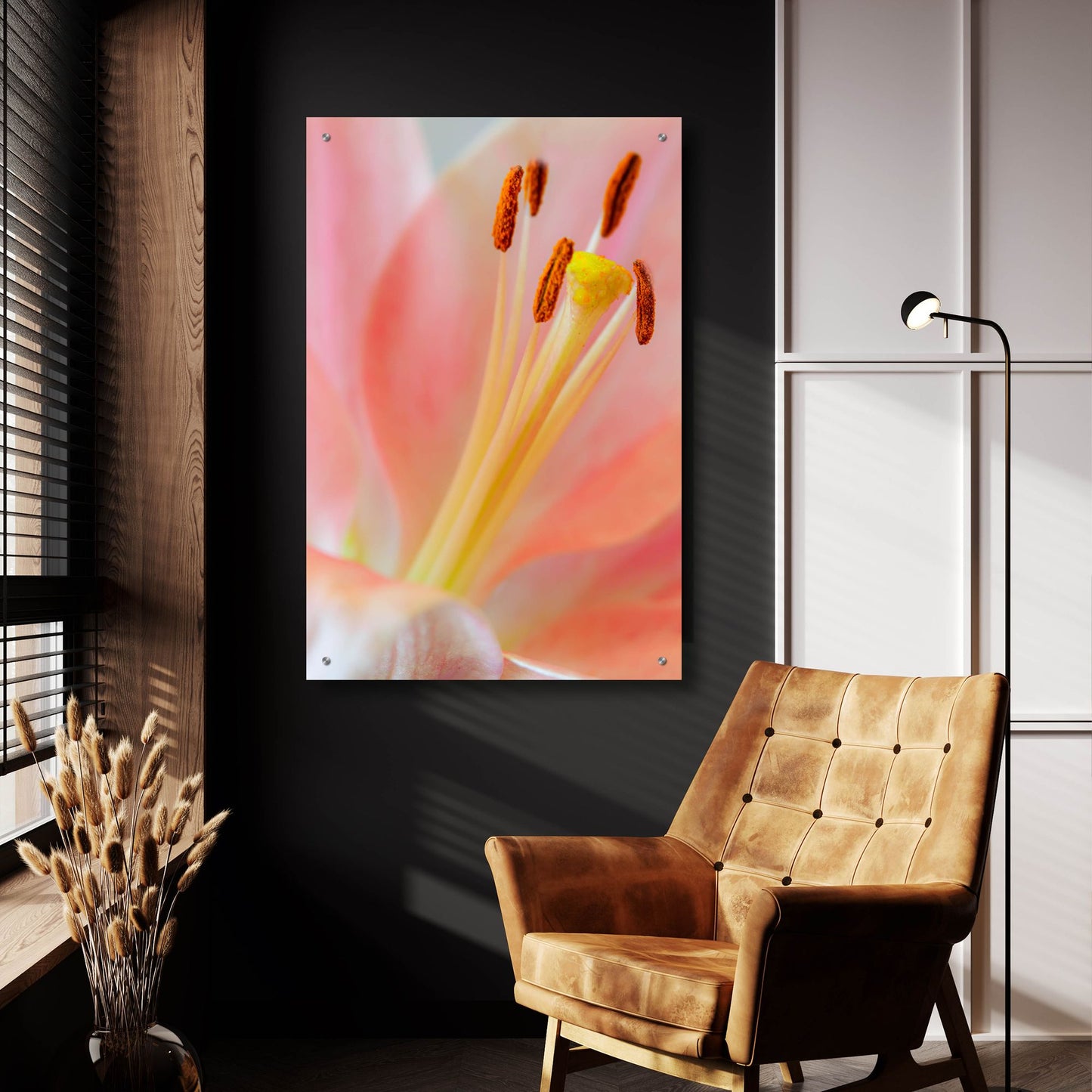 Epic Art 'Pink Lily So Soft' by Pamela Plummer, Acrylic Glass Wall Art,24x36