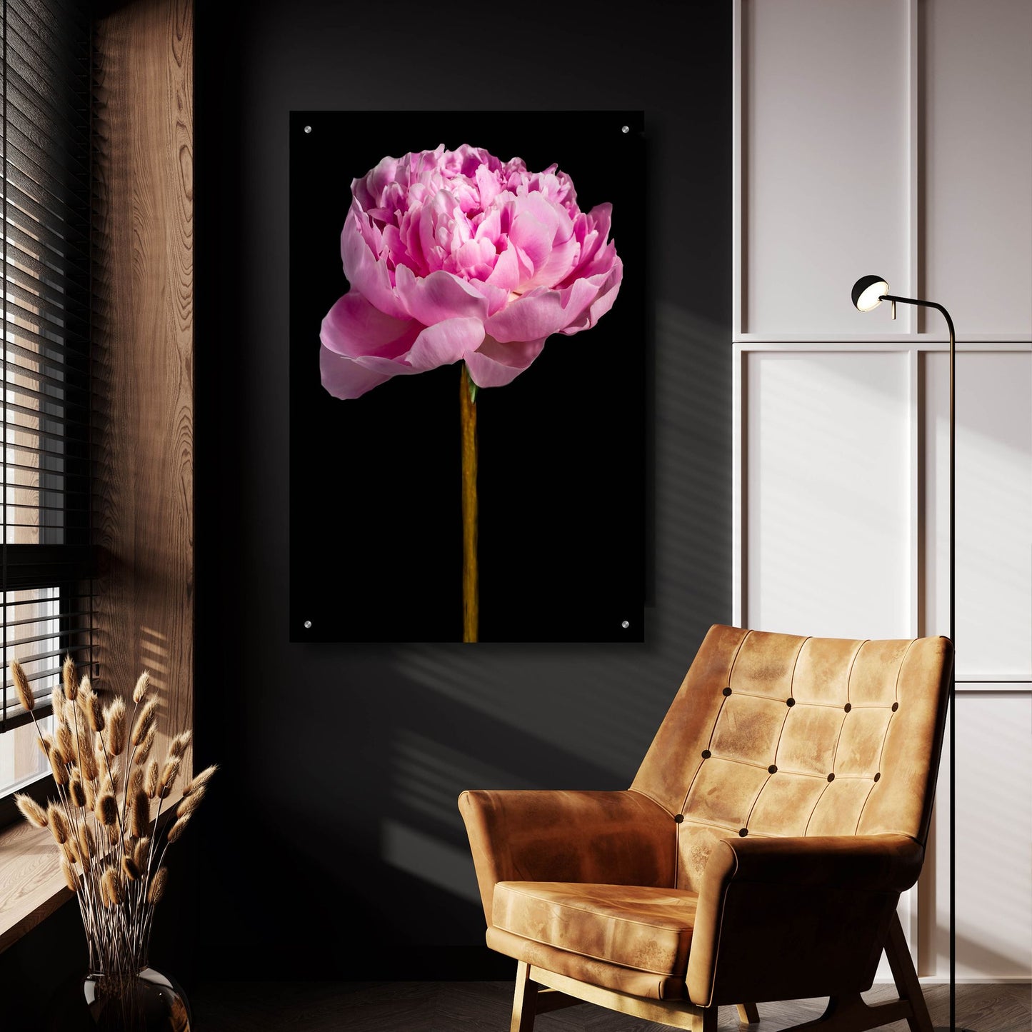 Epic Art 'Pink Peony' by Pamela Plummer, Acrylic Glass Wall Art,24x36