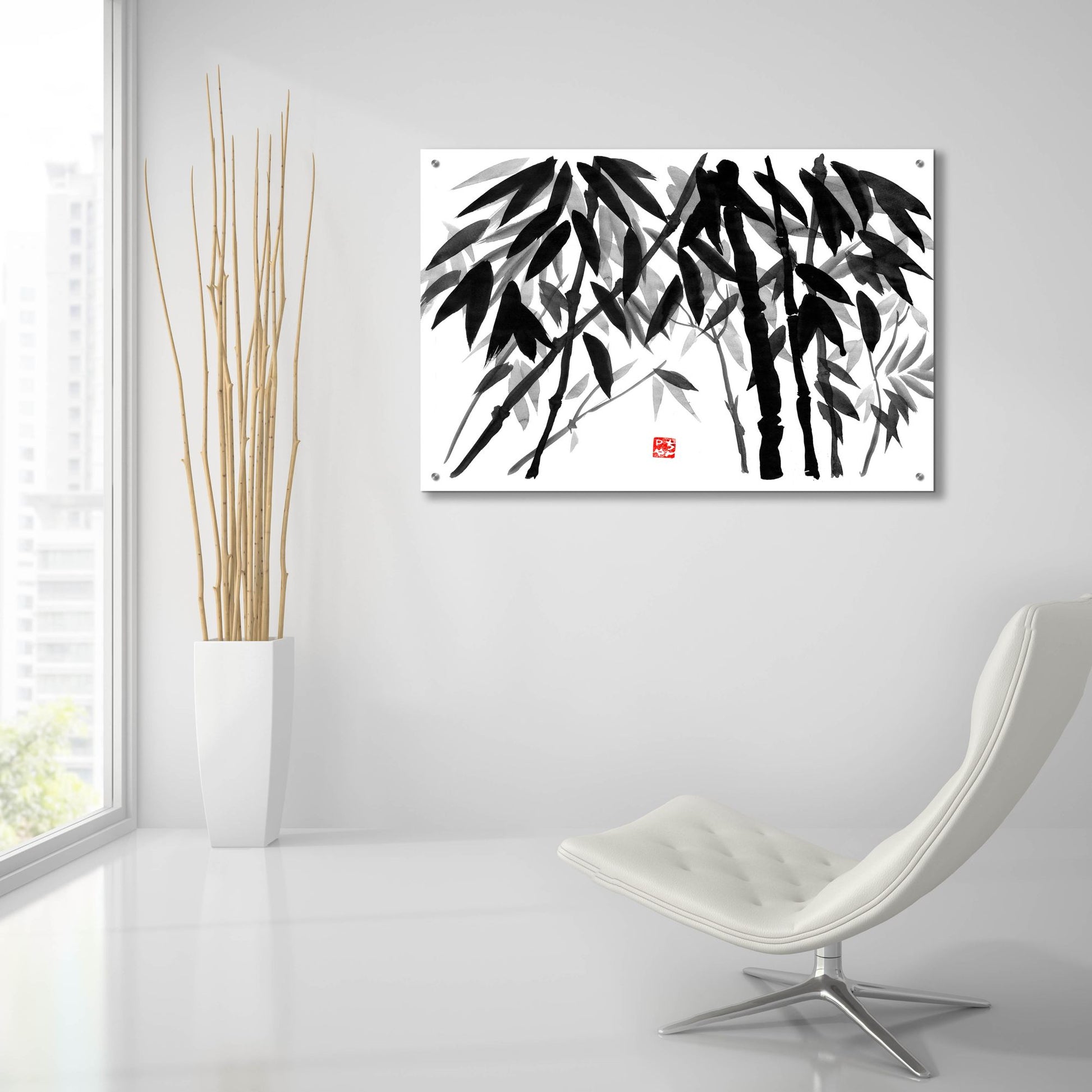 Epic Art 'Bamboo 03' by Pechane, Acrylic Glass Wall Art,36x24