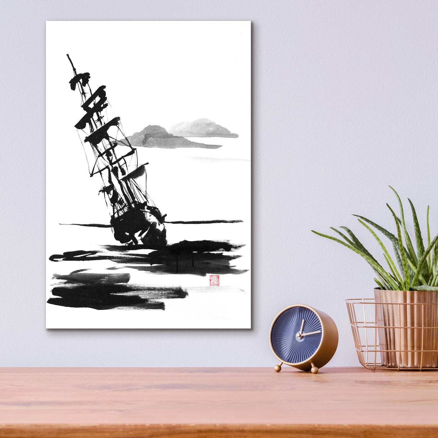 Epic Art 'Boat' by Pechane, Acrylic Glass Wall Art,12x16