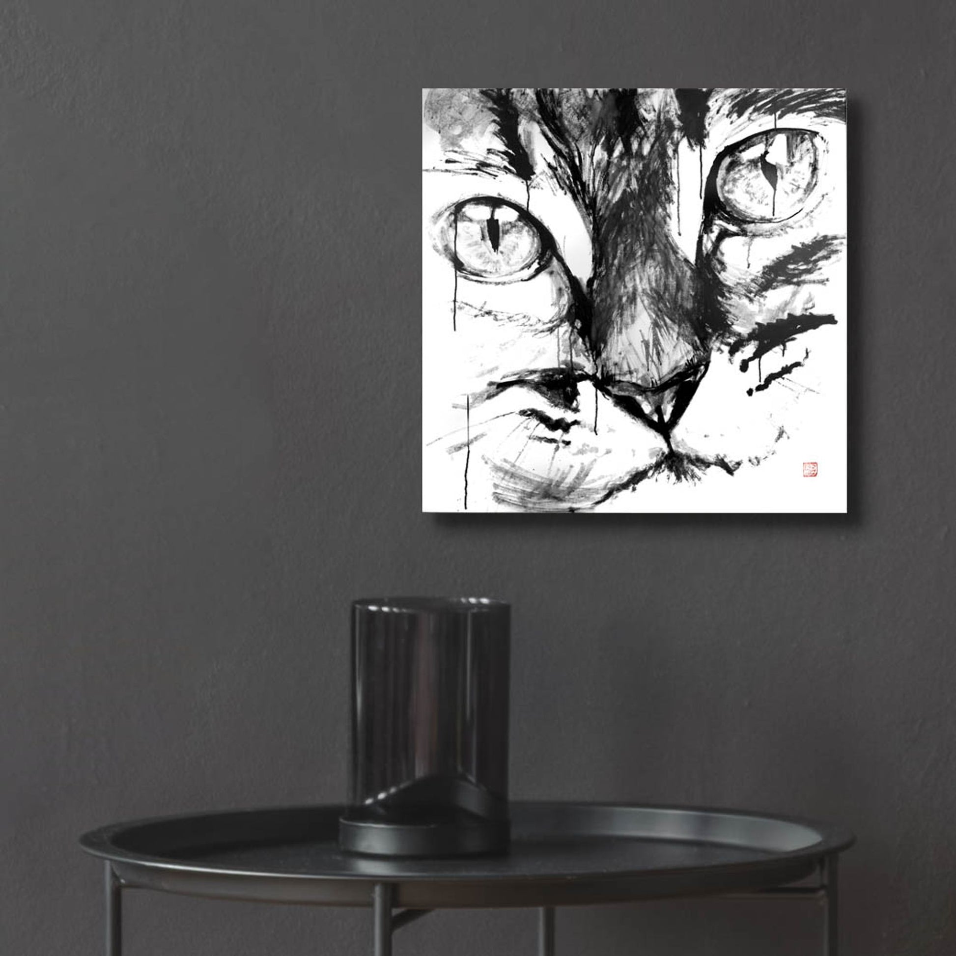 Epic Art 'Cat Face' by Pechane, Acrylic Glass Wall Art,12x12