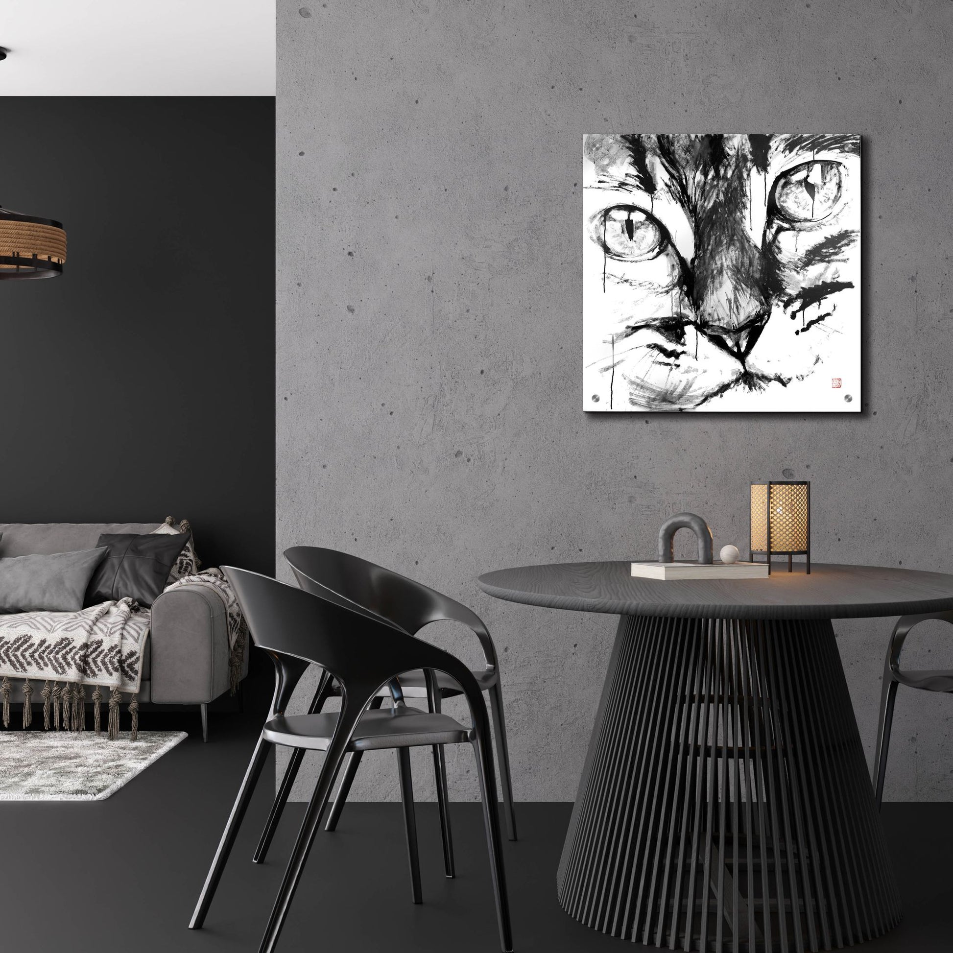 Epic Art 'Cat Face' by Pechane, Acrylic Glass Wall Art,24x24