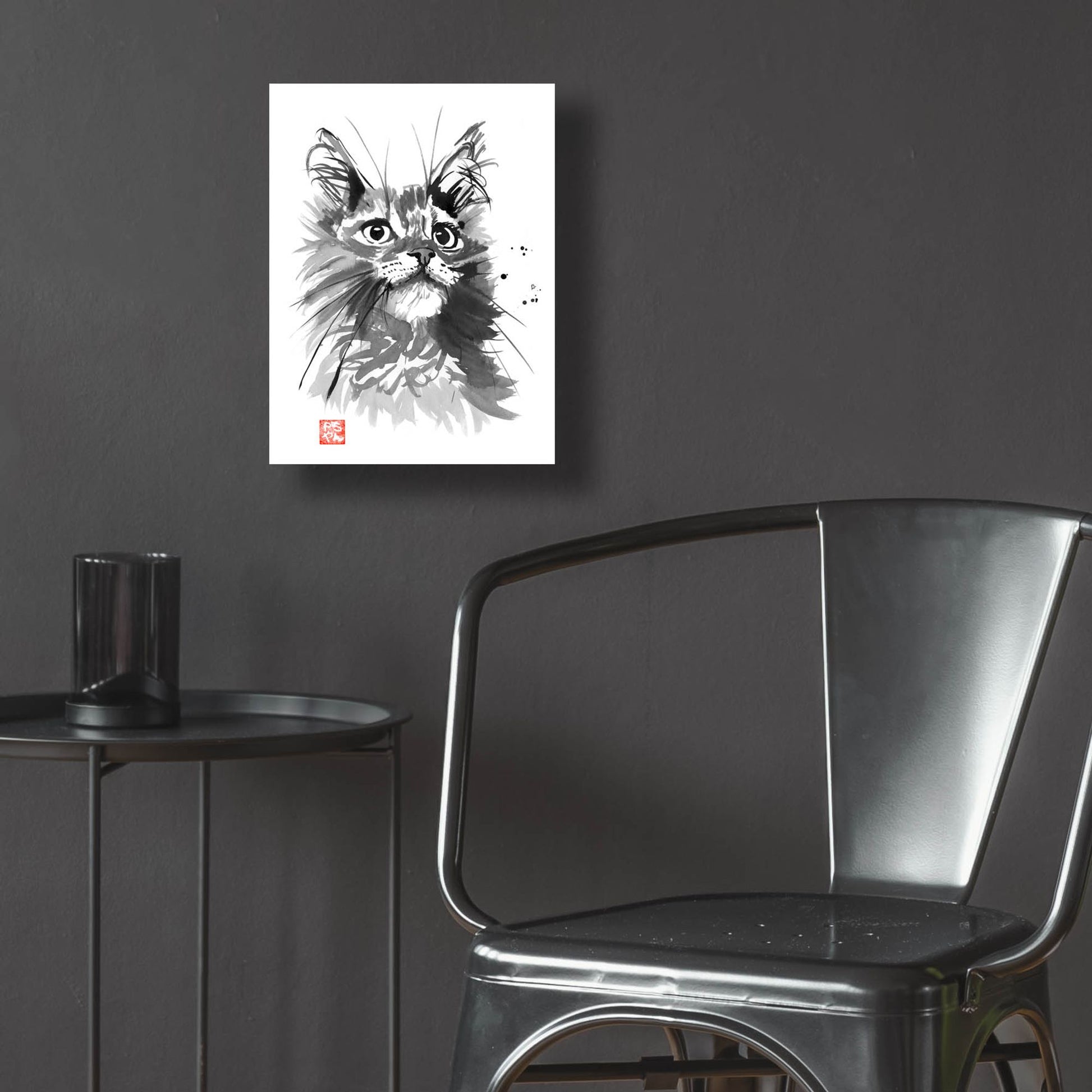 Epic Art 'Hairy Cat' by Pechane, Acrylic Glass Wall Art,12x16