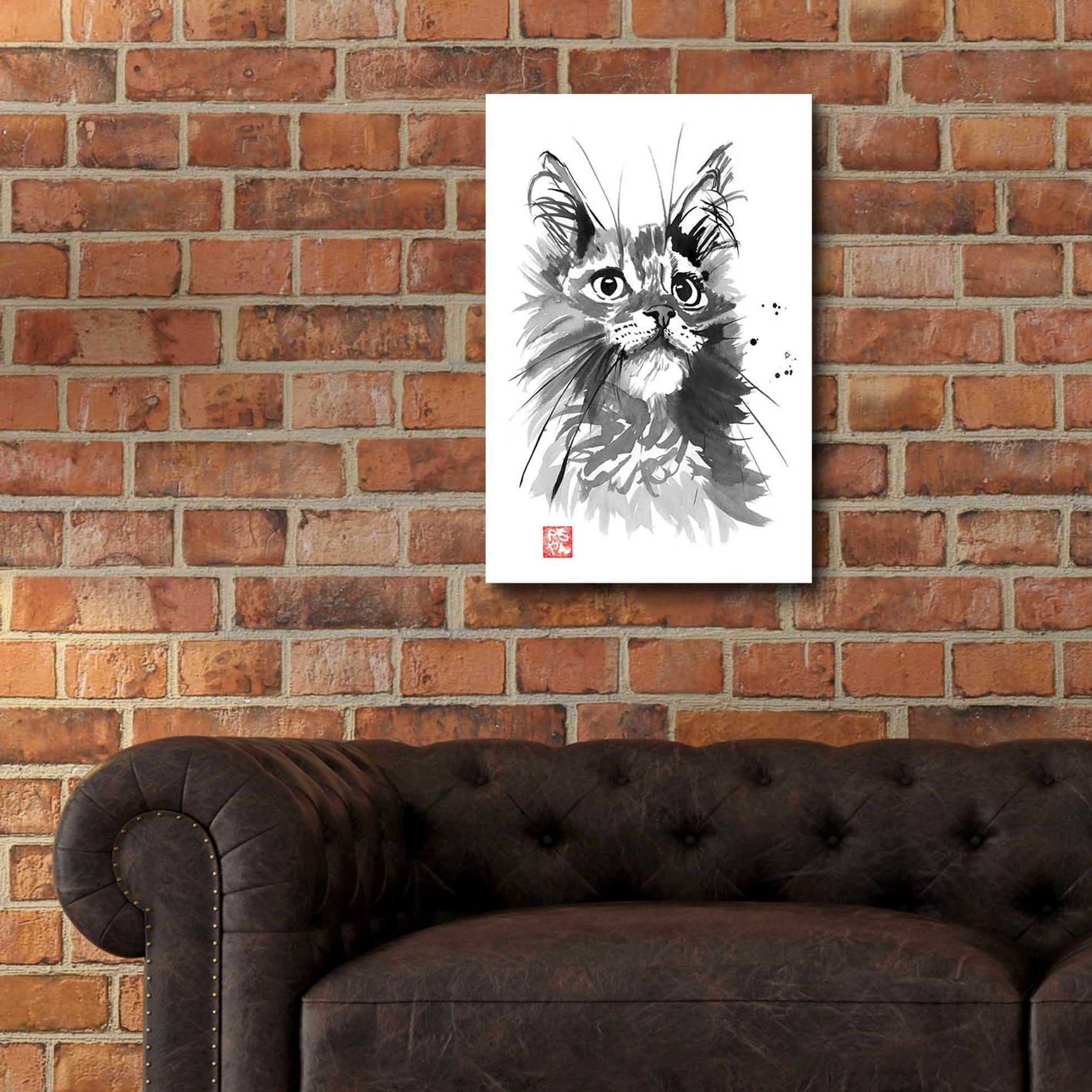 Epic Art 'Hairy Cat' by Pechane, Acrylic Glass Wall Art,16x24