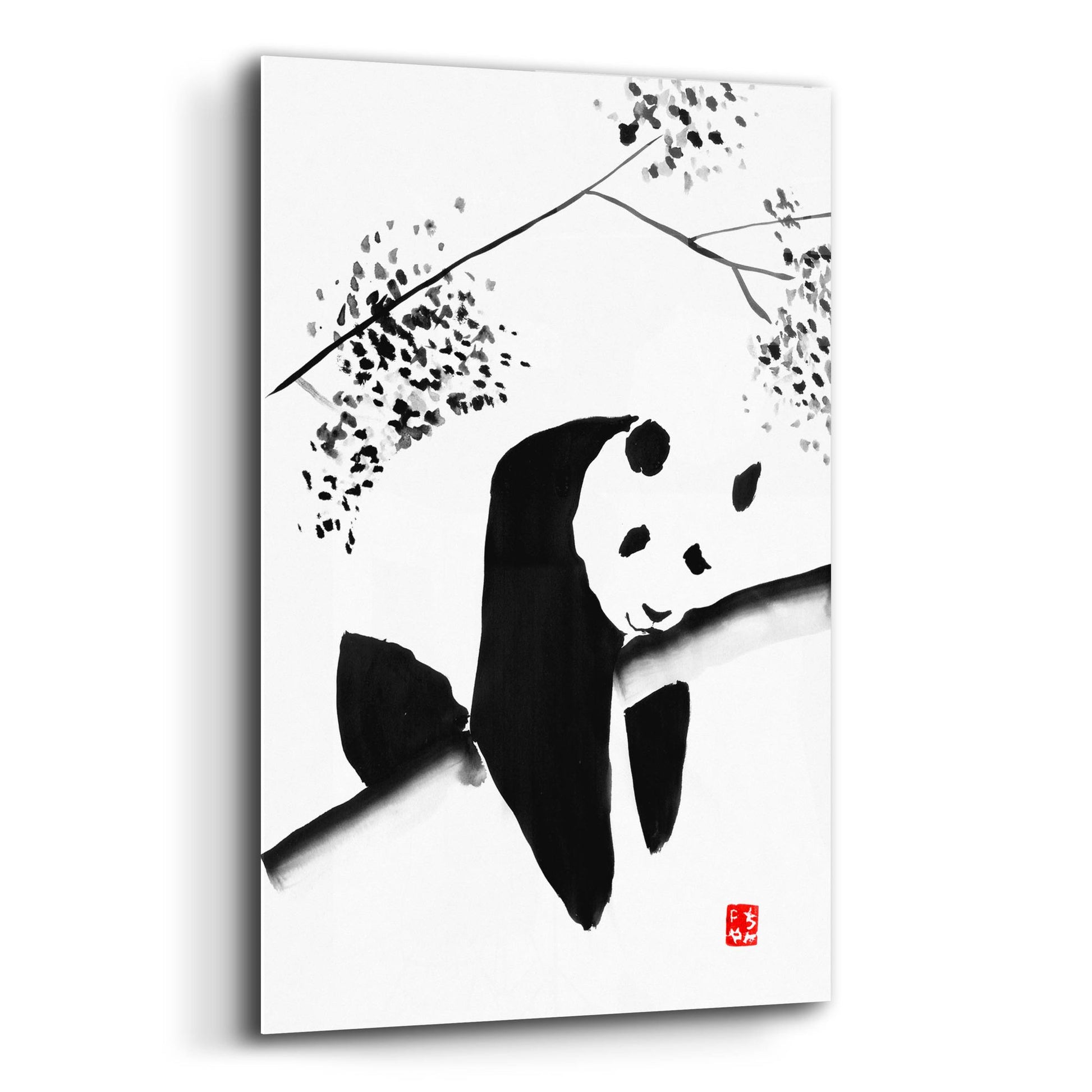 Epic Art 'Panda Tryptique Part 01' by Pechane, Acrylic Glass Wall Art,12x16