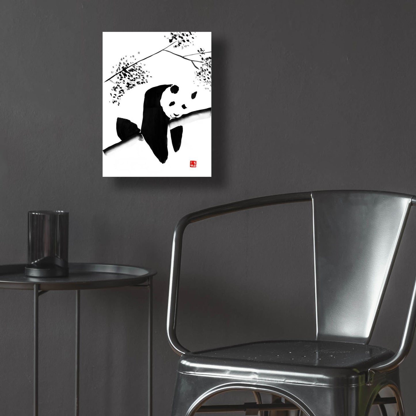 Epic Art 'Panda Tryptique Part 01' by Pechane, Acrylic Glass Wall Art,12x16