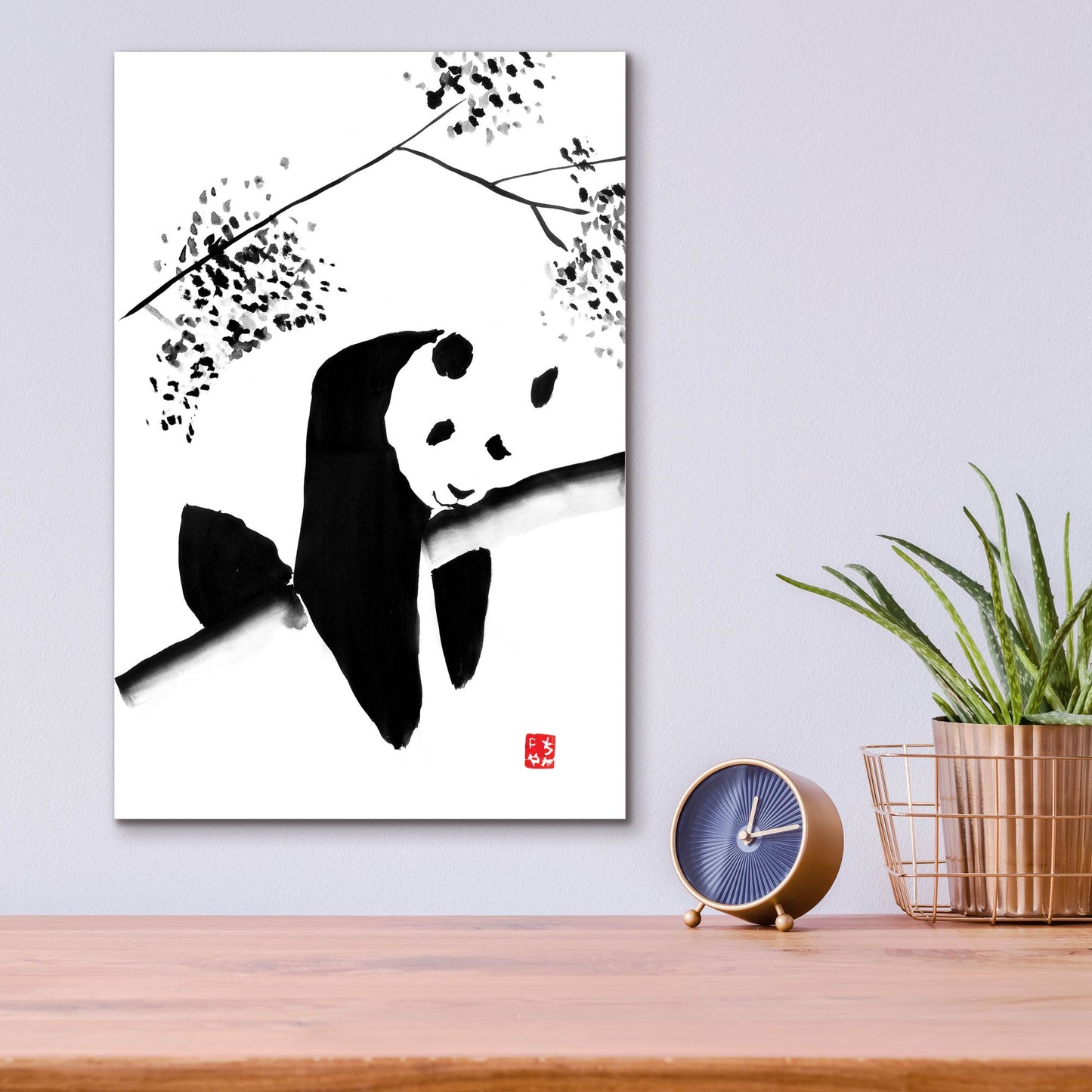 Epic Art 'Panda Tryptique Part 01' by Pechane, Acrylic Glass Wall Art,12x16