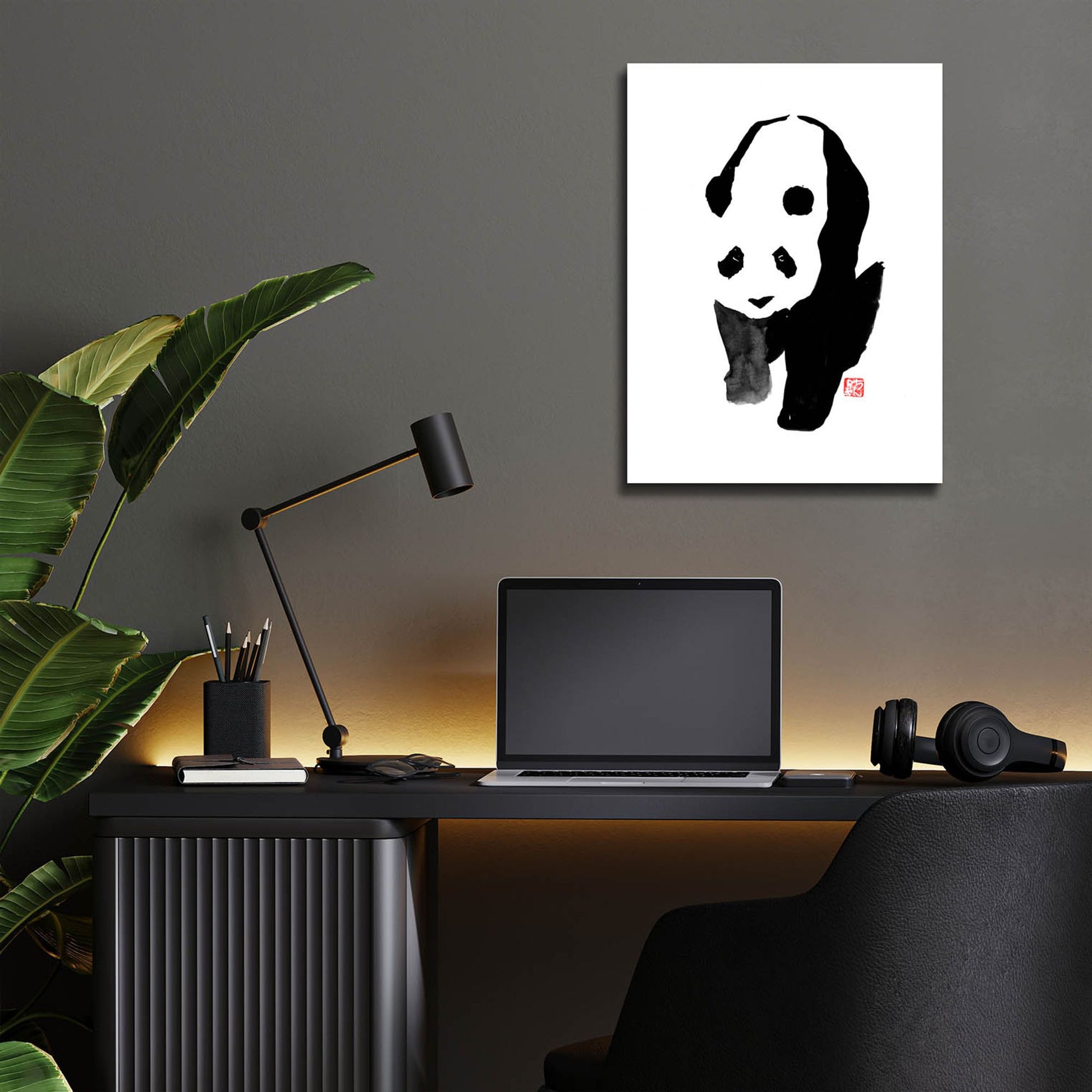 Epic Art 'Panda' by Pechane, Acrylic Glass Wall Art,12x16