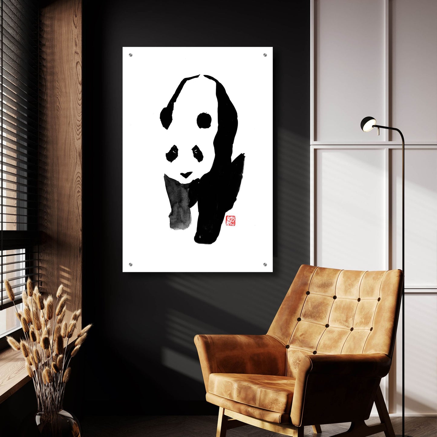 Epic Art 'Panda' by Pechane, Acrylic Glass Wall Art,24x36