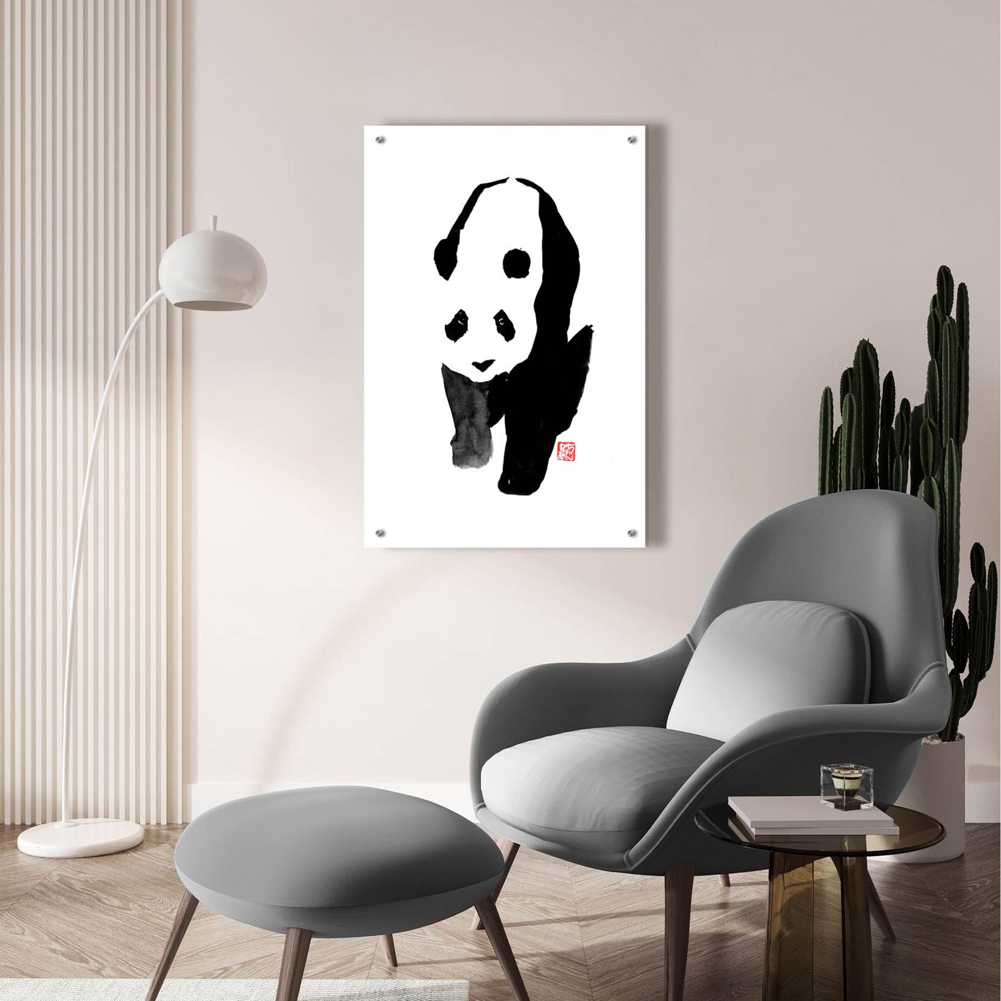 Epic Art 'Panda' by Pechane, Acrylic Glass Wall Art,24x36