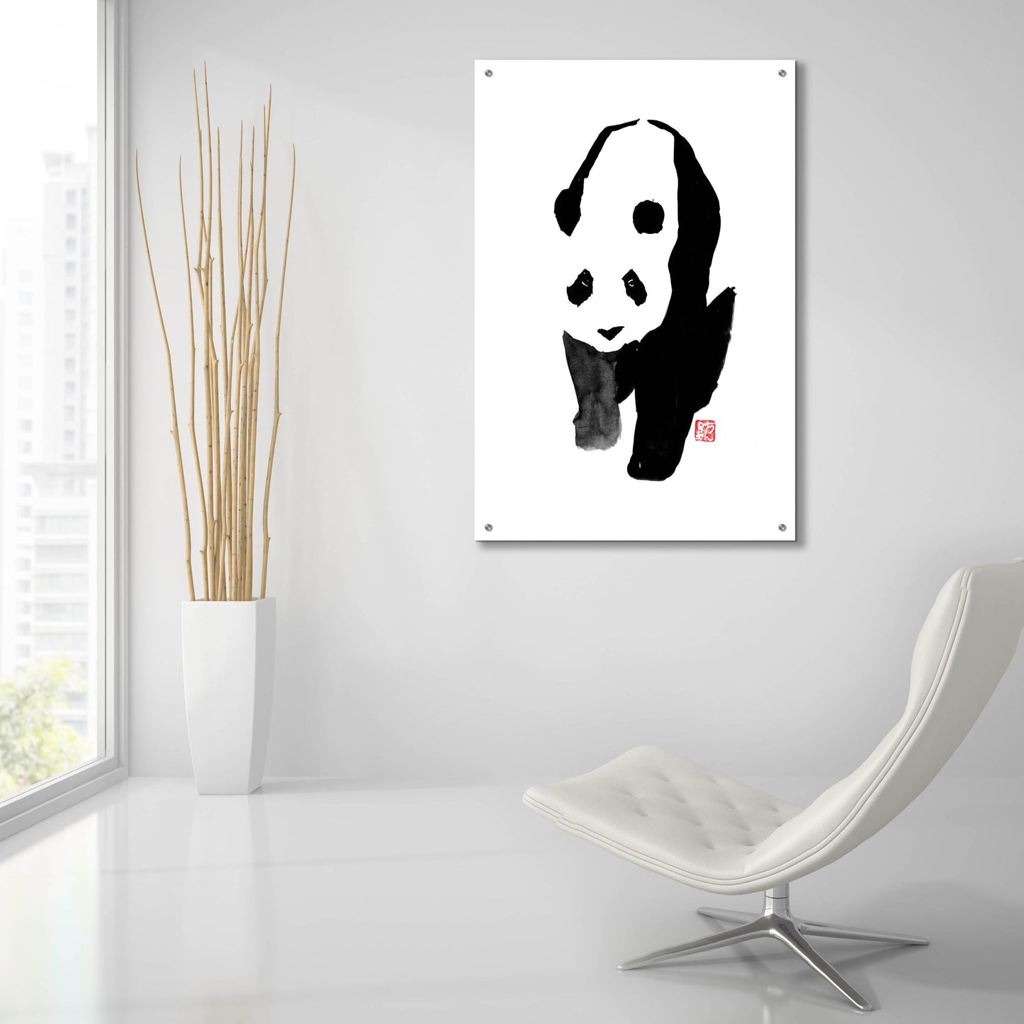 Epic Art 'Panda' by Pechane, Acrylic Glass Wall Art,24x36