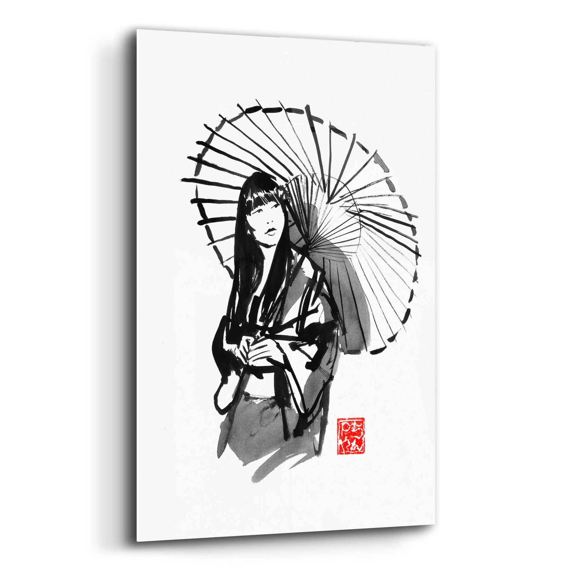 Epic Art 'Geisha Under Umbrella' by Pechane, Acrylic Glass Wall Art,12x16