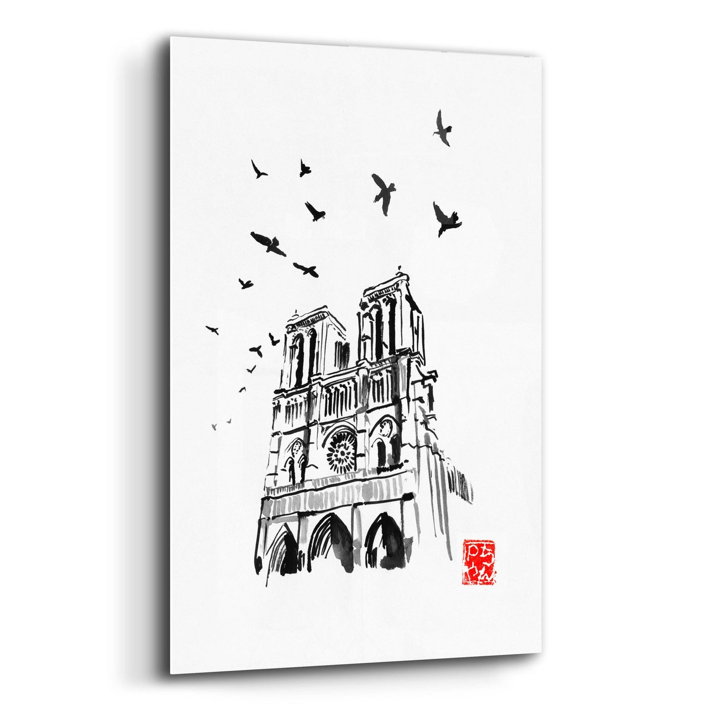 Epic Art 'Notre Dame' by Pechane, Acrylic Glass Wall Art,12x16