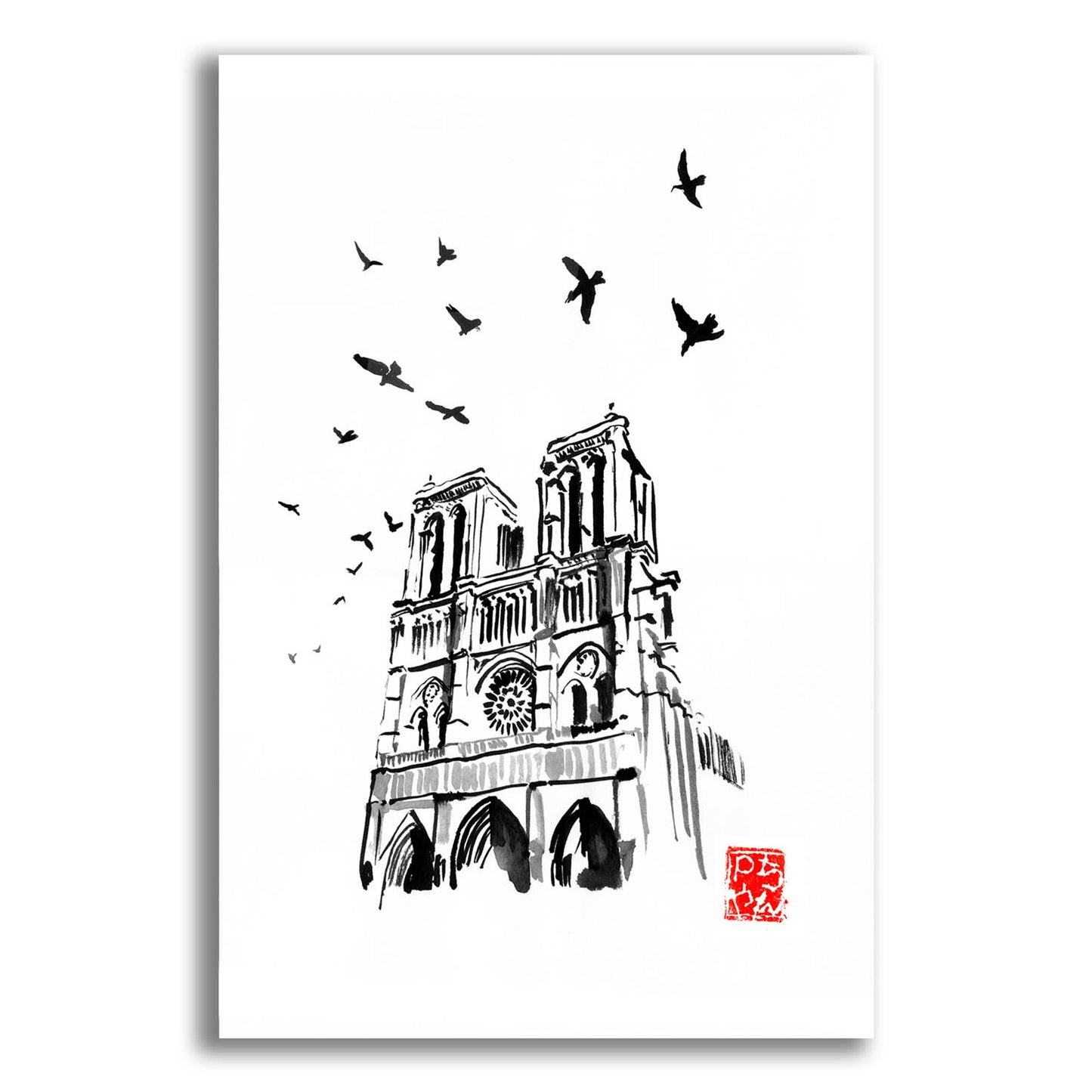 Epic Art 'Notre Dame' by Pechane, Acrylic Glass Wall Art,12x16