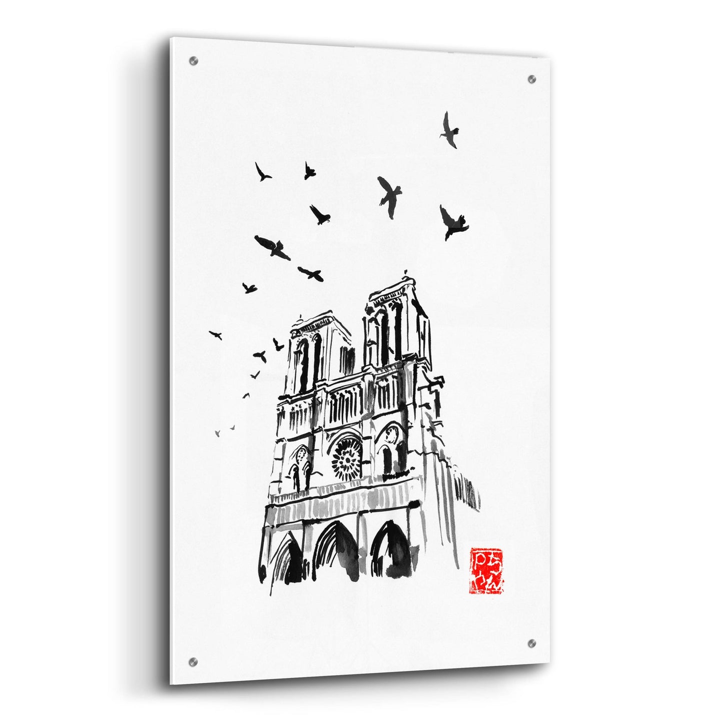 Epic Art 'Notre Dame' by Pechane, Acrylic Glass Wall Art,24x36