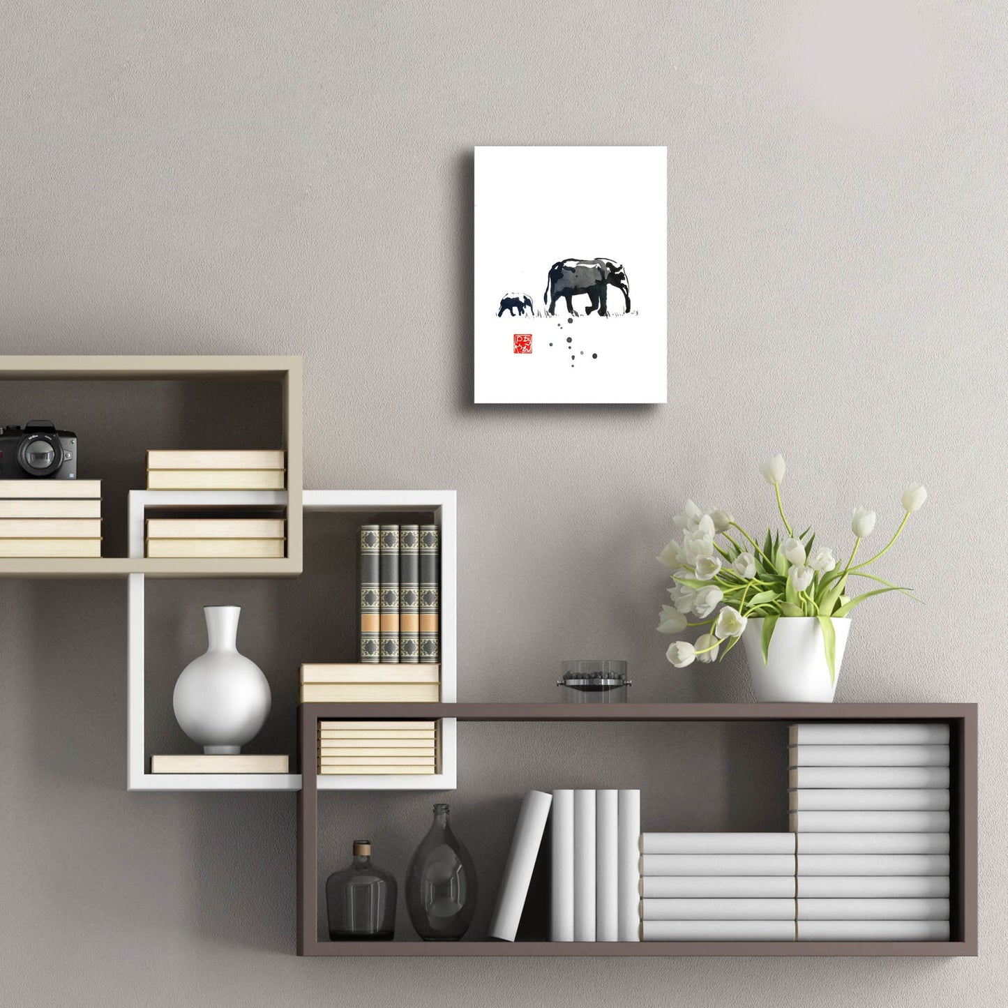 Epic Art 'Elephant' by Pechane, Acrylic Glass Wall Art,12x16