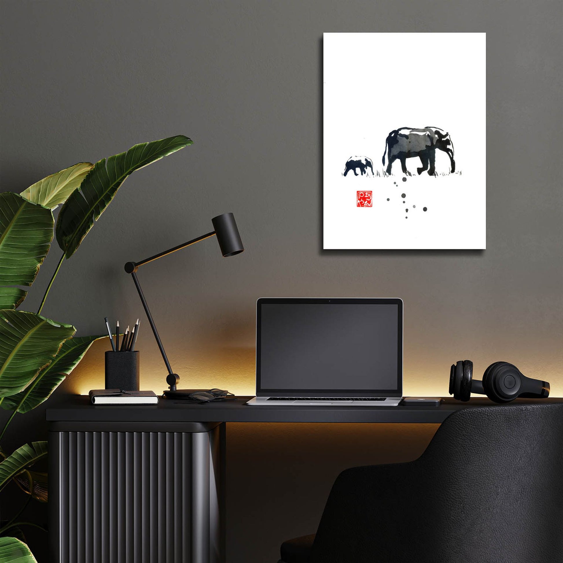 Epic Art 'Elephant' by Pechane, Acrylic Glass Wall Art,12x16