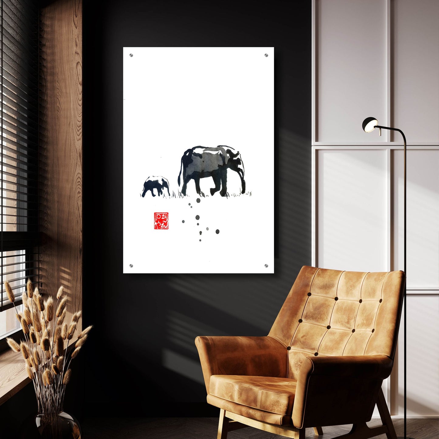 Epic Art 'Elephant' by Pechane, Acrylic Glass Wall Art,24x36