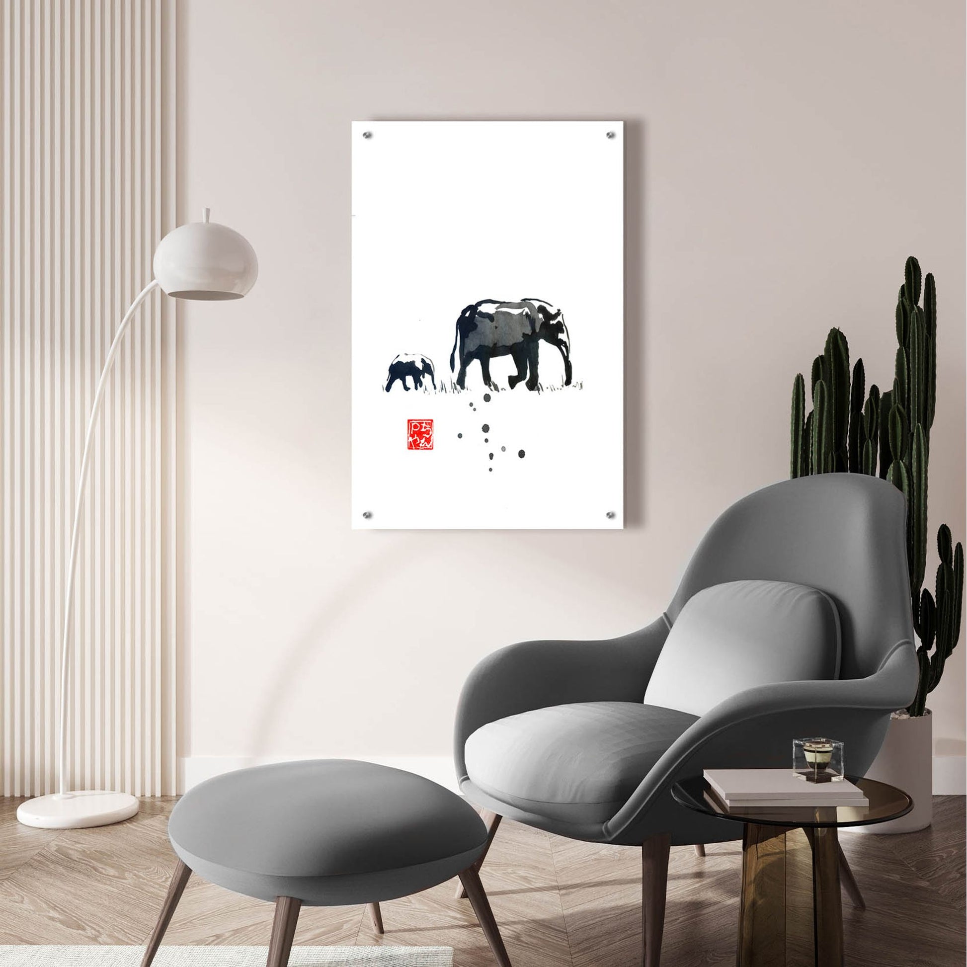 Epic Art 'Elephant' by Pechane, Acrylic Glass Wall Art,24x36