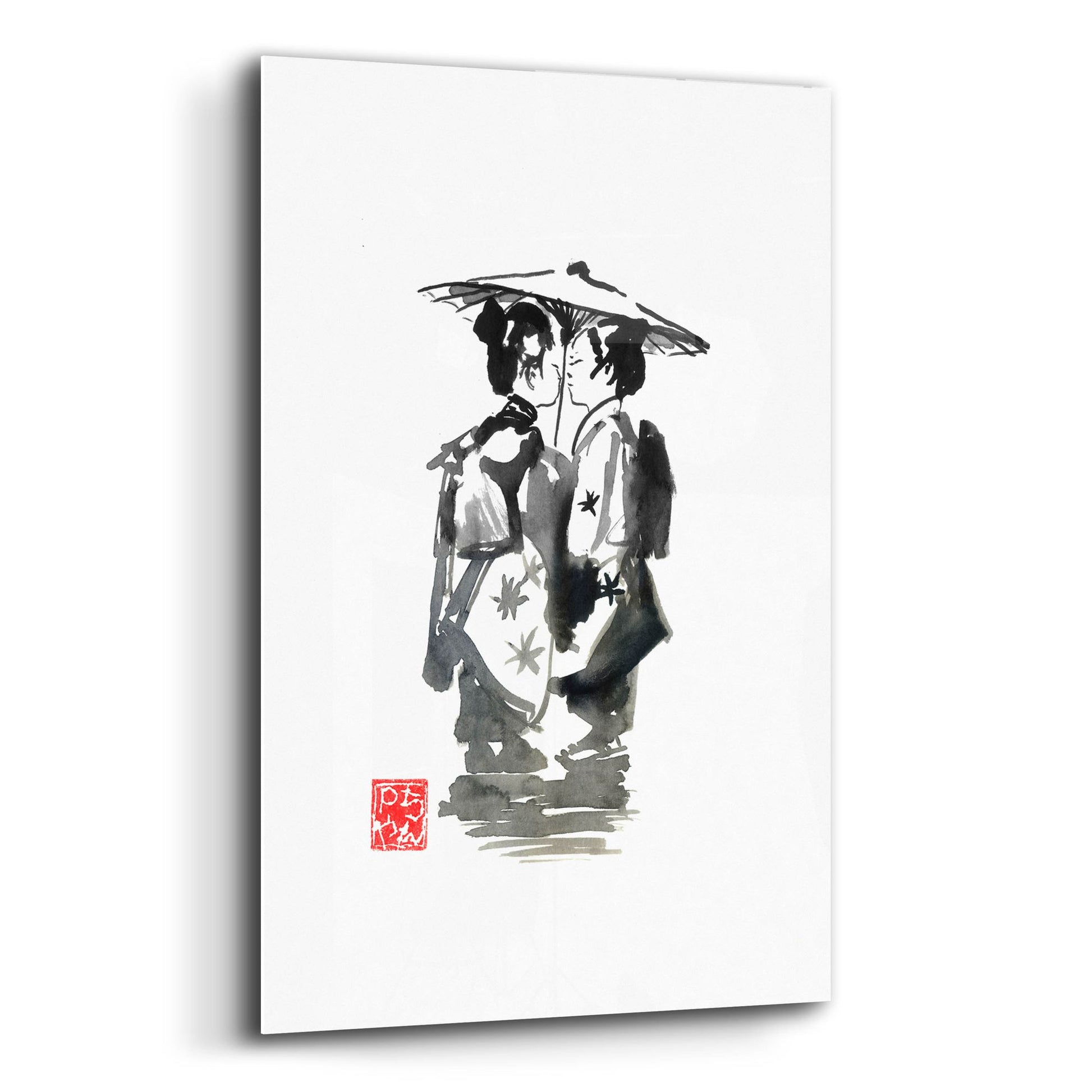 Epic Art 'Two Geisha' by Pechane, Acrylic Glass Wall Art,12x16