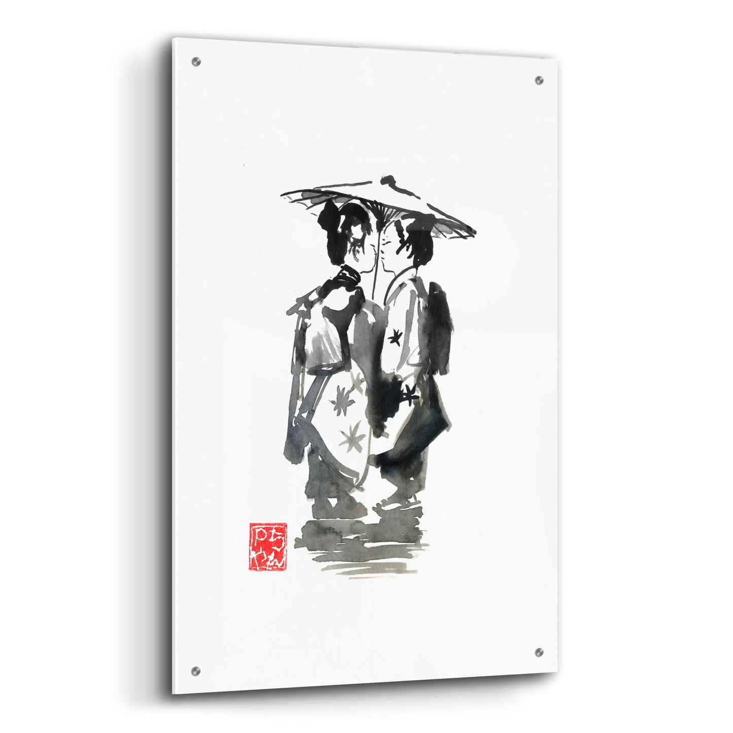 Epic Art 'Two Geisha' by Pechane, Acrylic Glass Wall Art,24x36