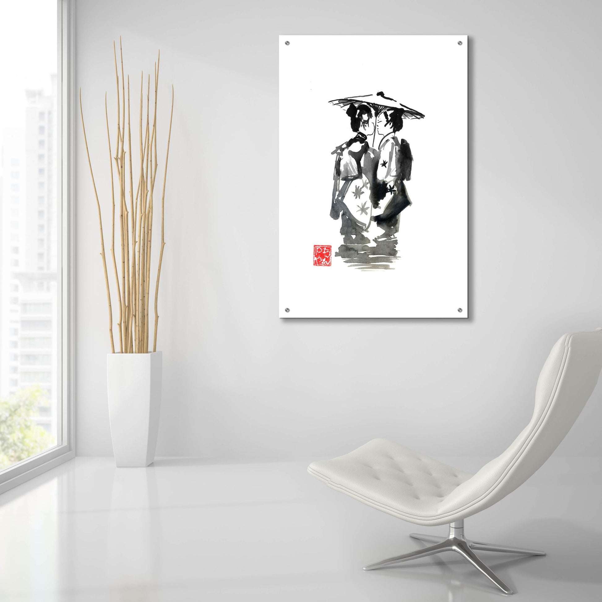 Epic Art 'Two Geisha' by Pechane, Acrylic Glass Wall Art,24x36