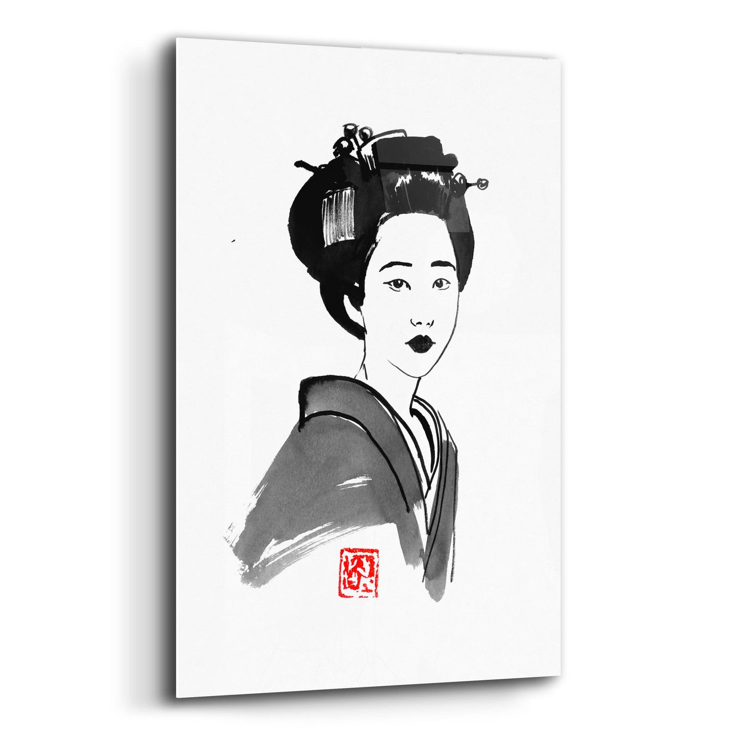 Epic Art 'Geisha Starring' by Pechane, Acrylic Glass Wall Art,12x16