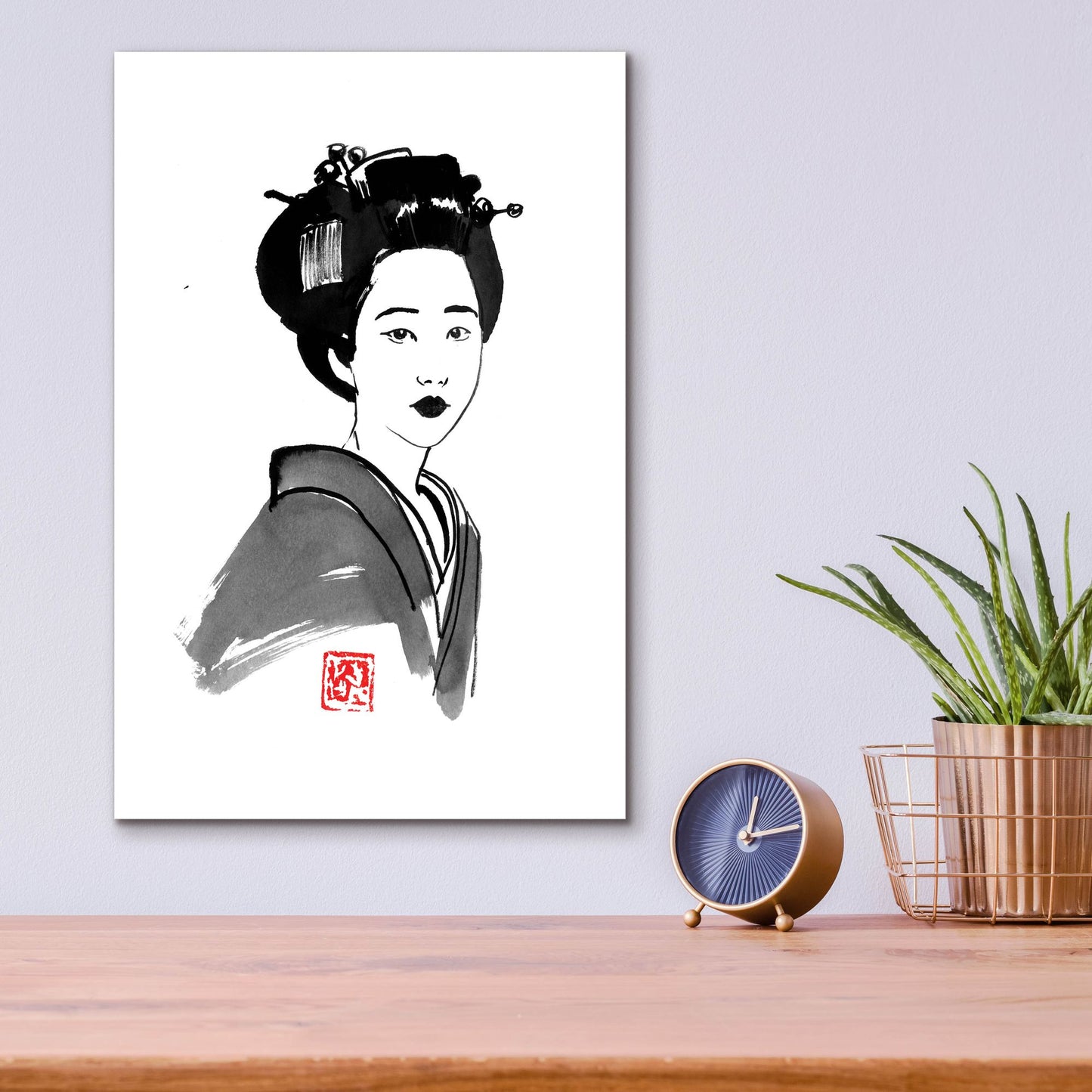 Epic Art 'Geisha Starring' by Pechane, Acrylic Glass Wall Art,12x16