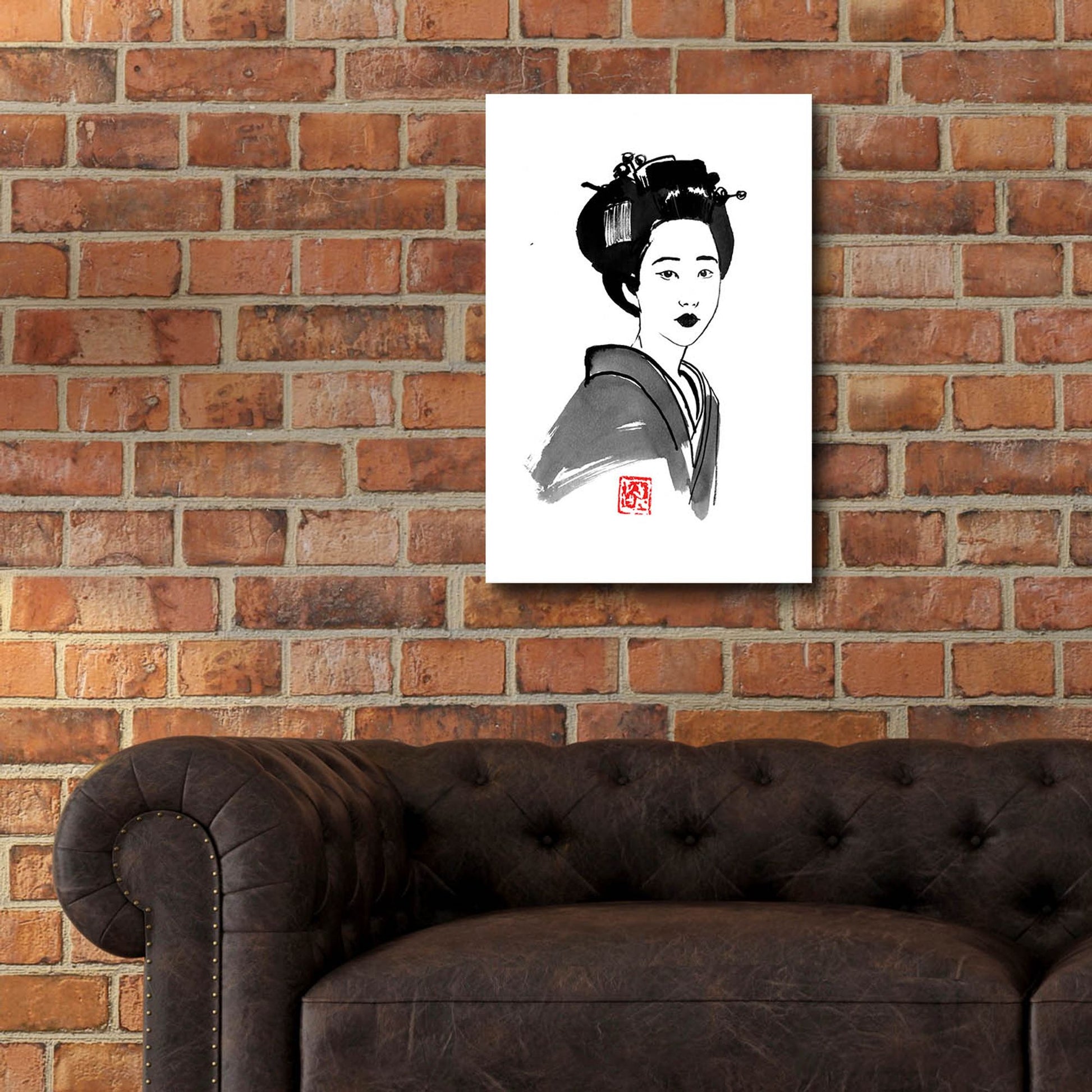 Epic Art 'Geisha Starring' by Pechane, Acrylic Glass Wall Art,16x24