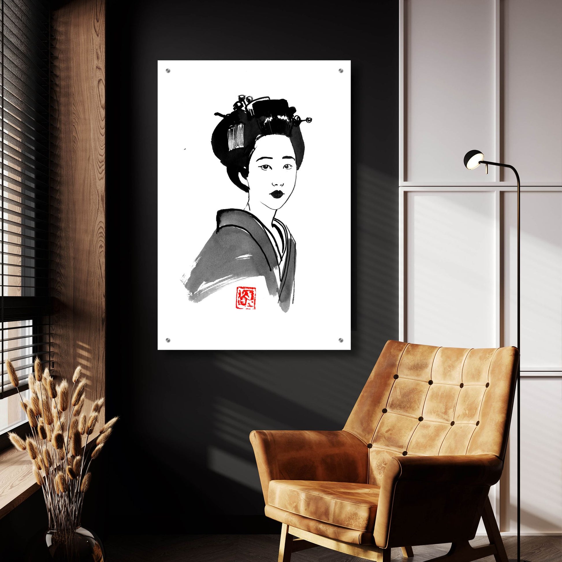 Epic Art 'Geisha Starring' by Pechane, Acrylic Glass Wall Art,24x36