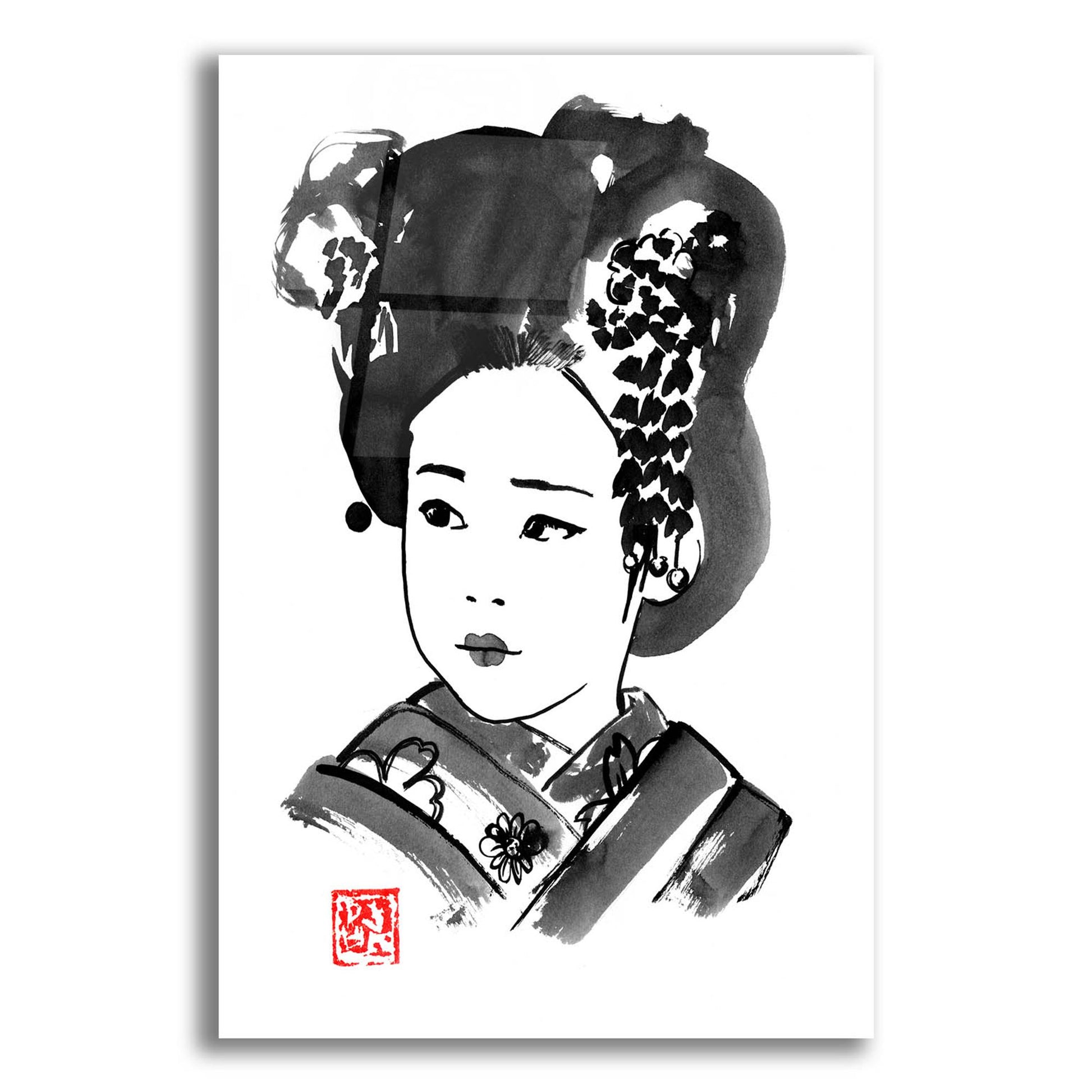 Epic Art 'Petite Japonaise' by Pechane, Acrylic Glass Wall Art,12x16