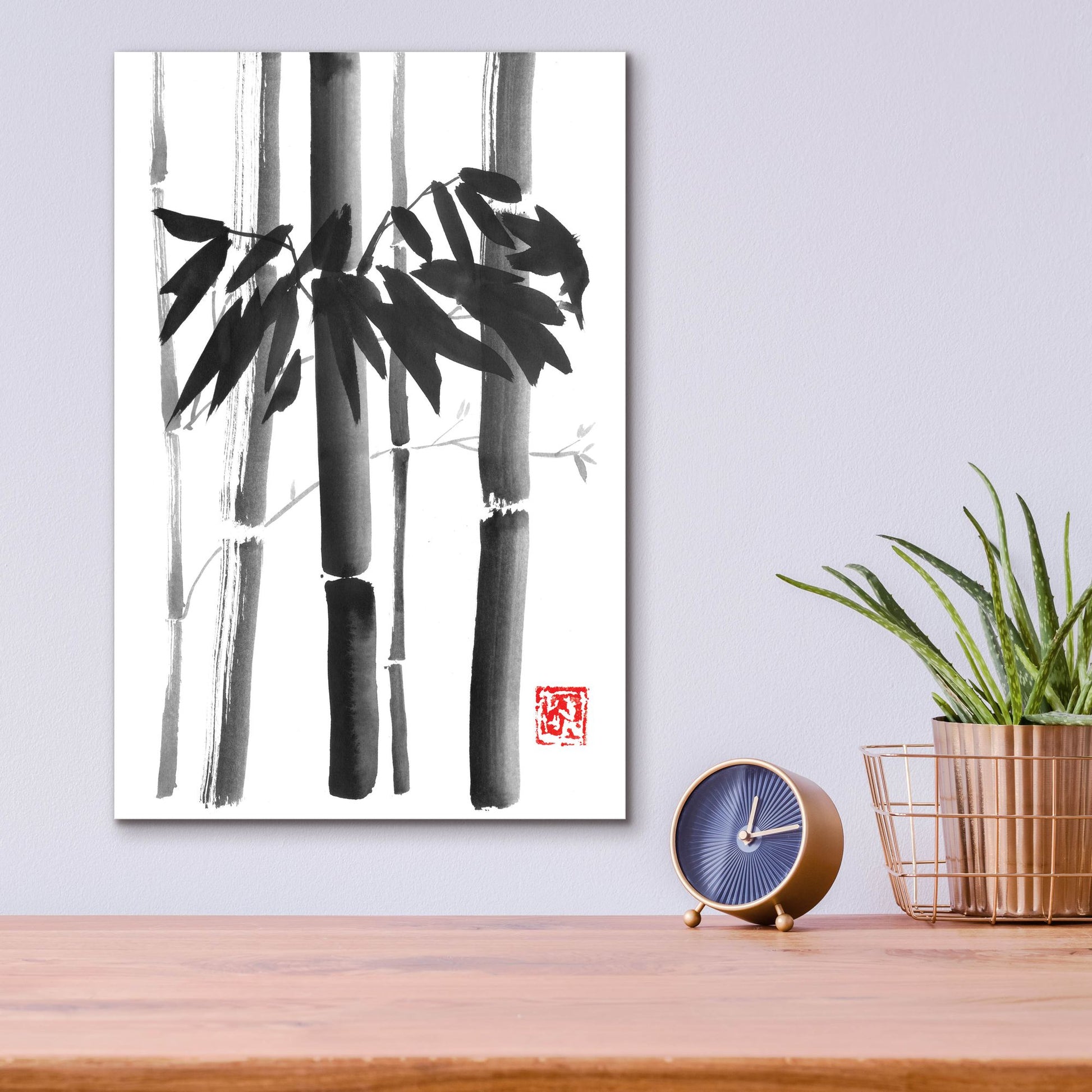 Epic Art 'Bamboo Bouquet' by Pechane, Acrylic Glass Wall Art,12x16