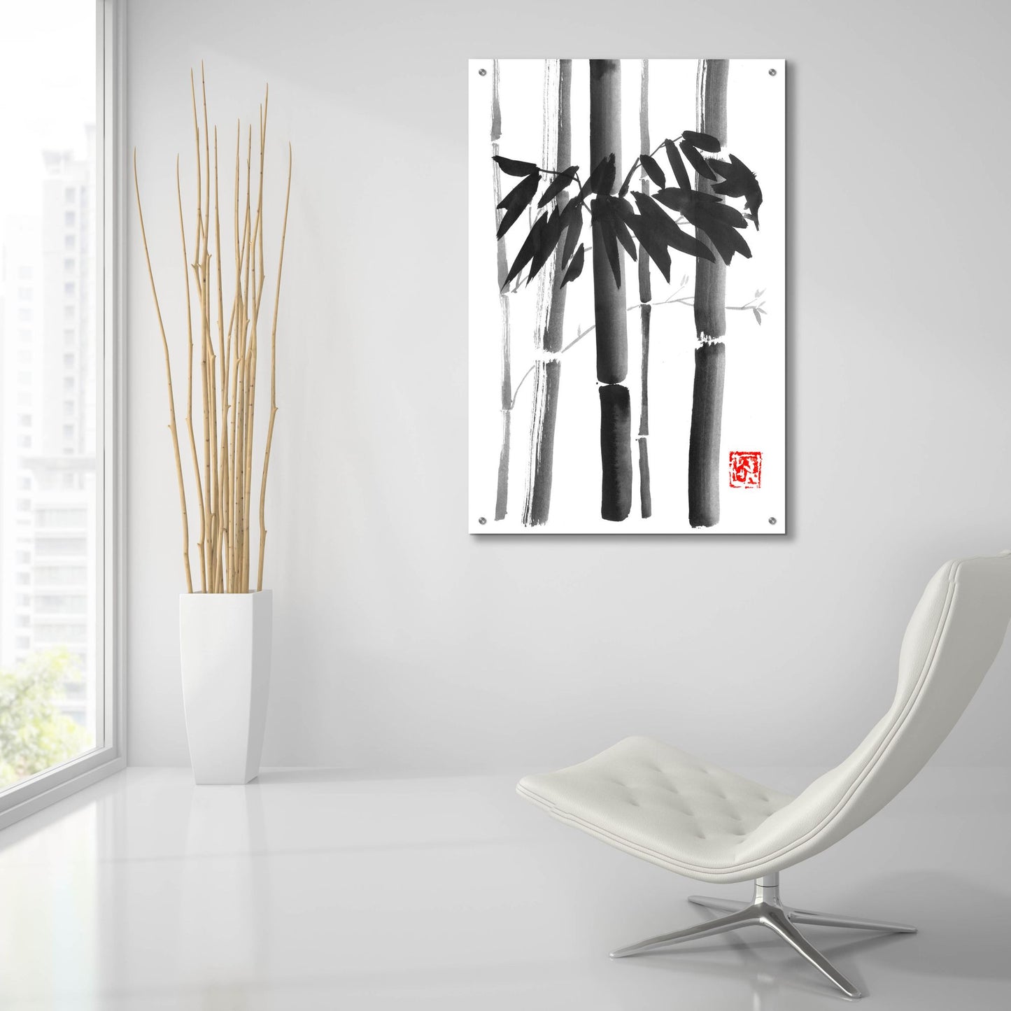 Epic Art 'Bamboo Bouquet' by Pechane, Acrylic Glass Wall Art,24x36