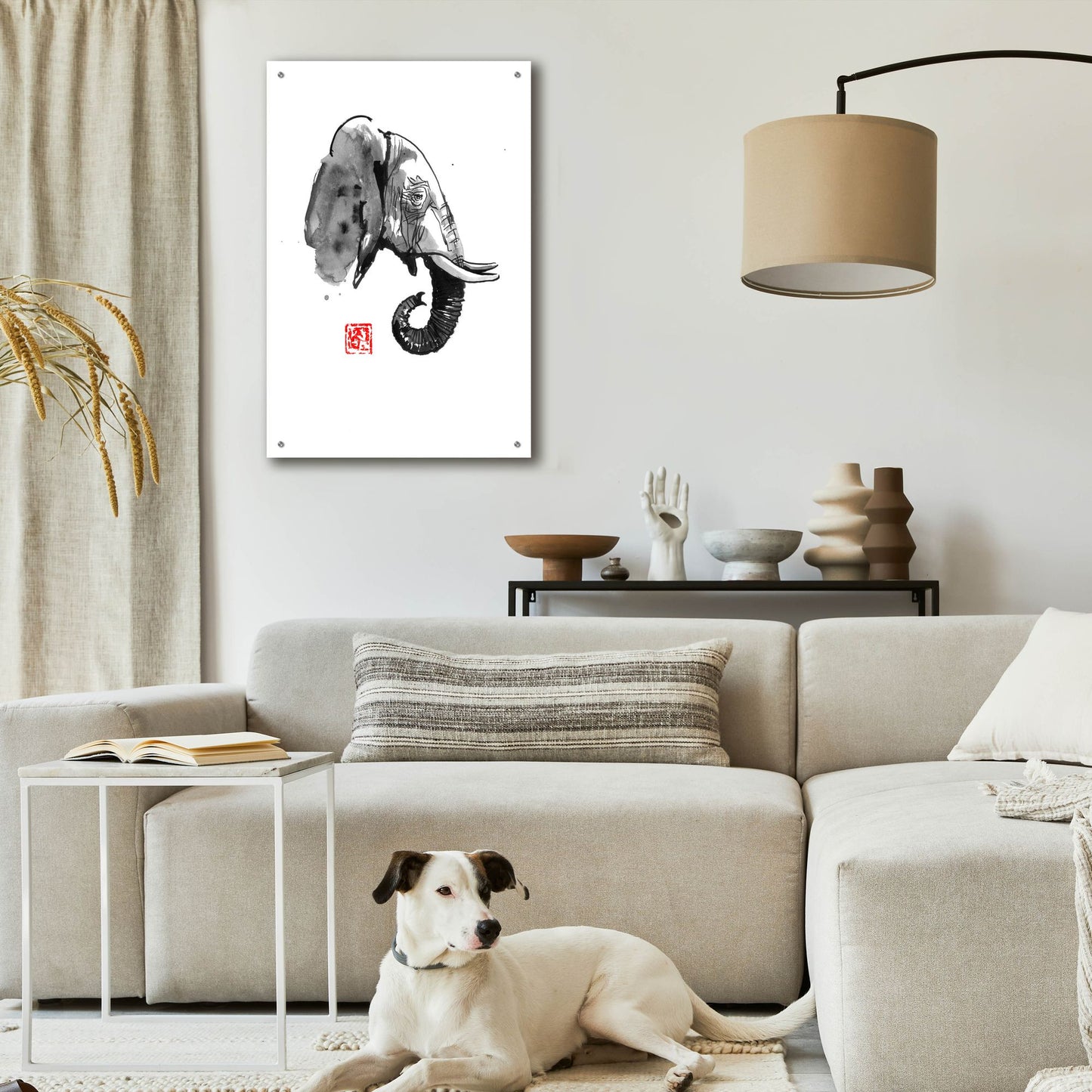 Epic Art 'Elephant Profile' by Pechane, Acrylic Glass Wall Art,24x36