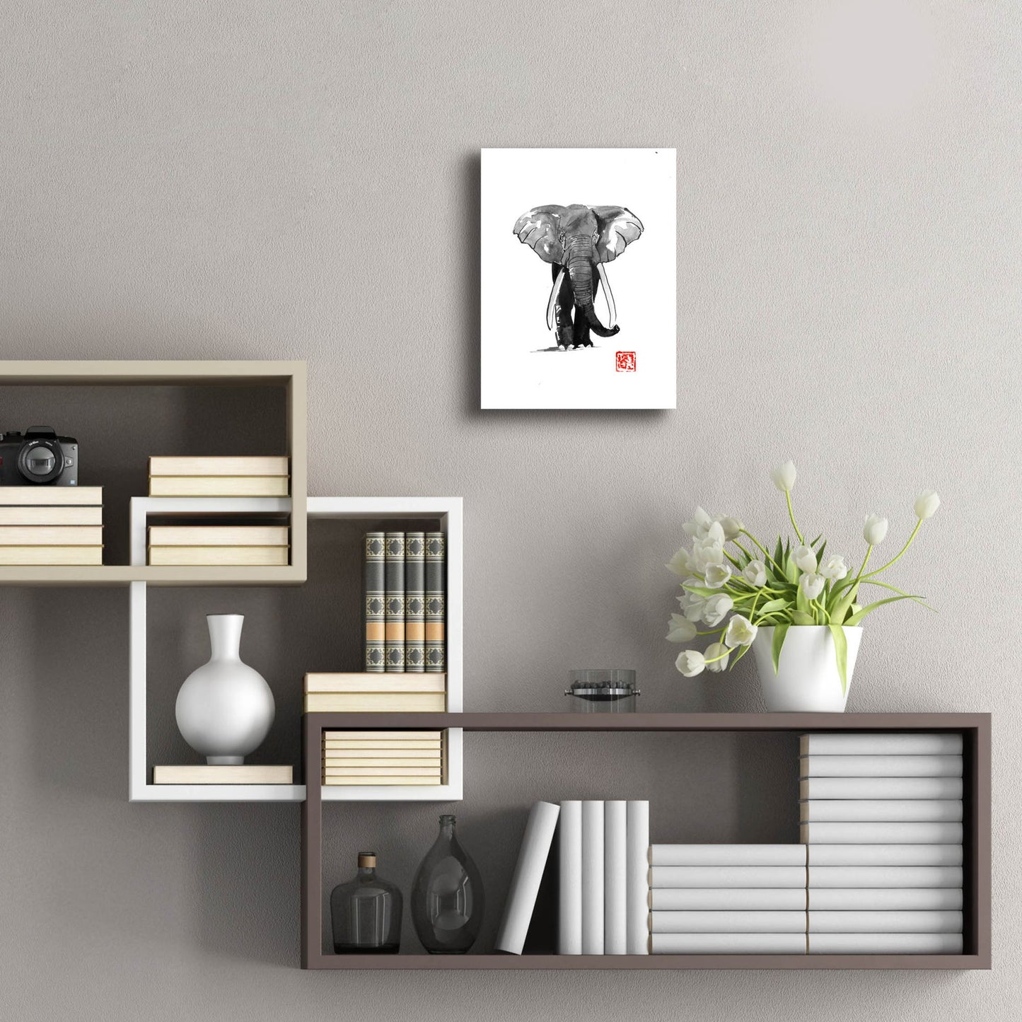 Epic Art 'Elephant 2' by Pechane, Acrylic Glass Wall Art,12x16