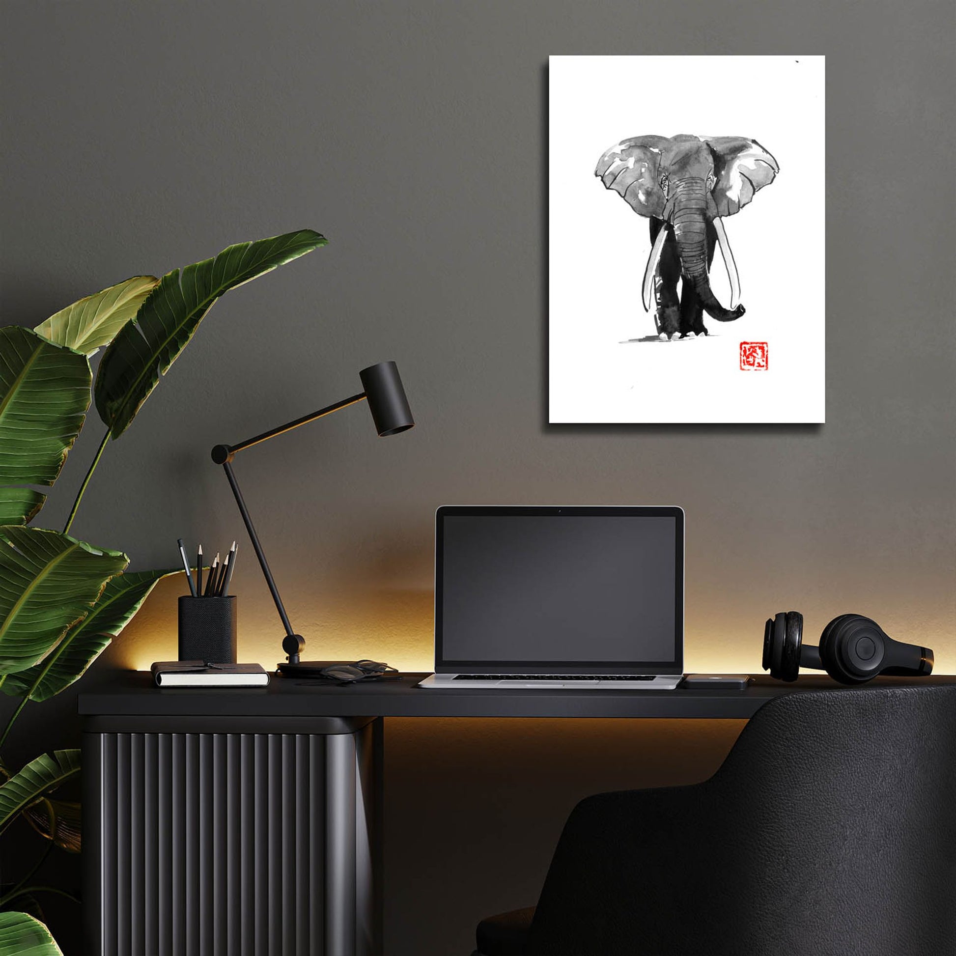 Epic Art 'Elephant 2' by Pechane, Acrylic Glass Wall Art,12x16