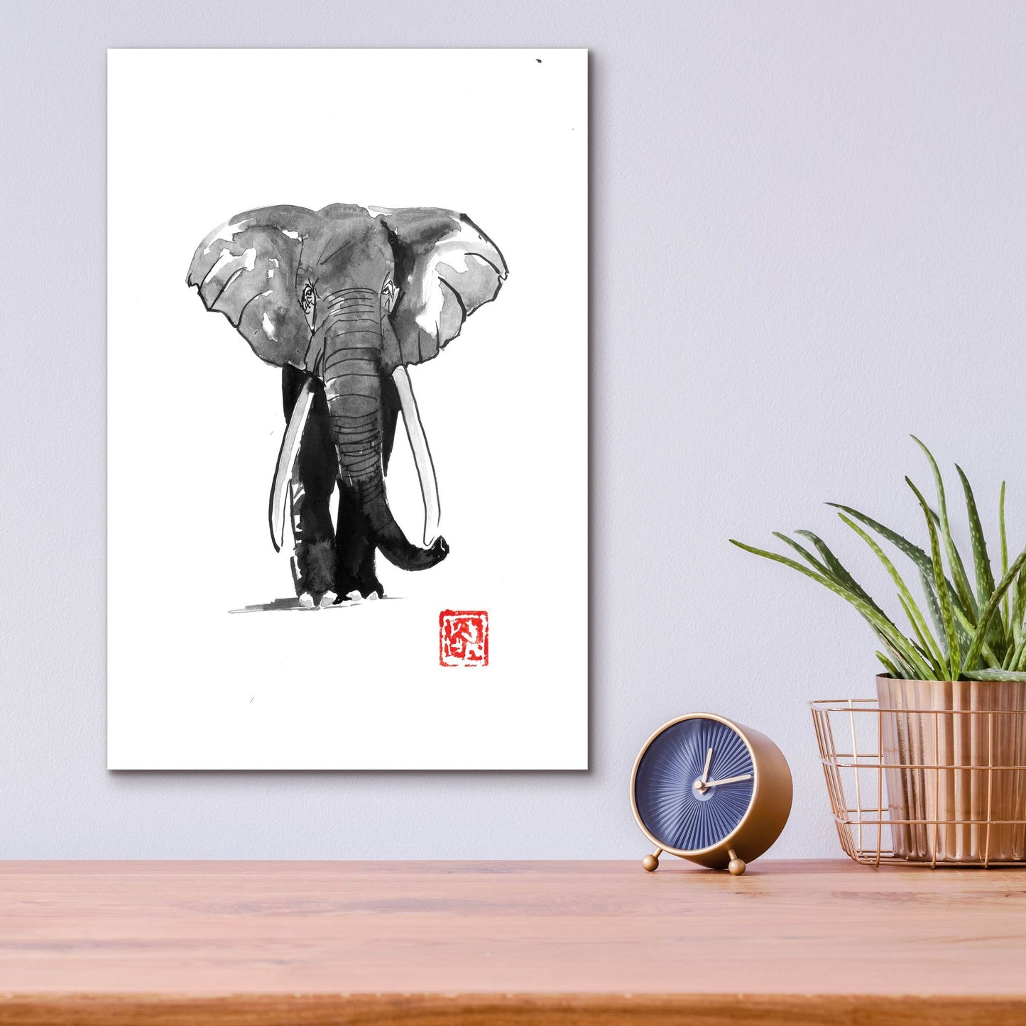 Epic Art 'Elephant 2' by Pechane, Acrylic Glass Wall Art,12x16