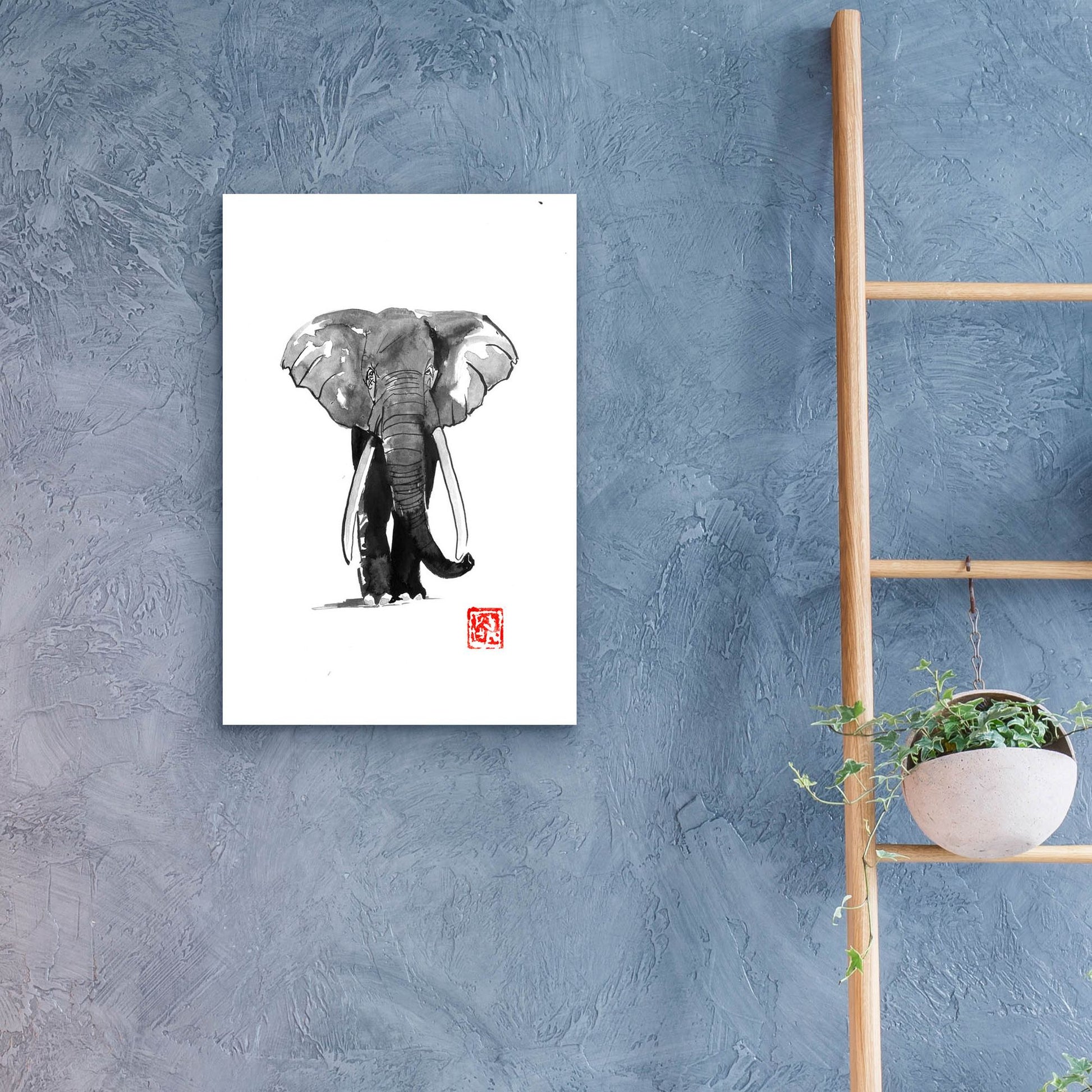 Epic Art 'Elephant 2' by Pechane, Acrylic Glass Wall Art,16x24