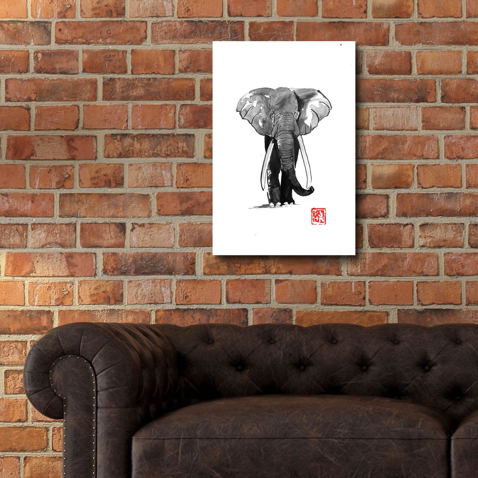 Epic Art 'Elephant 2' by Pechane, Acrylic Glass Wall Art,16x24