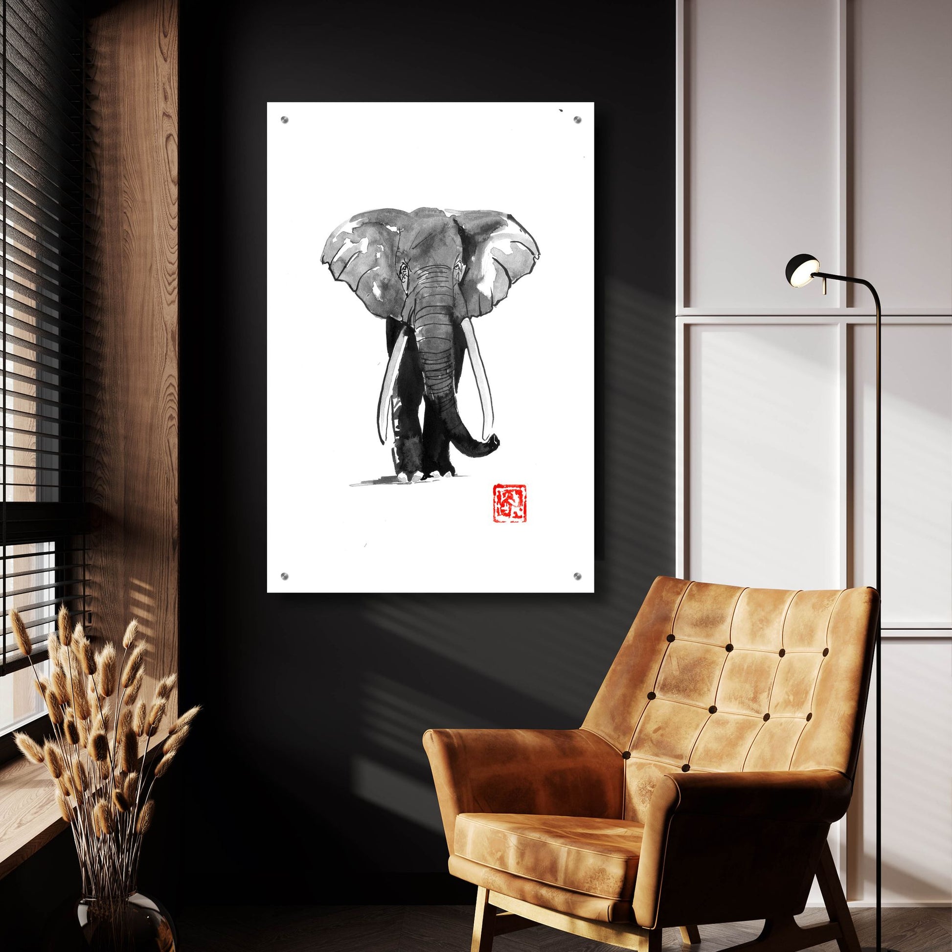 Epic Art 'Elephant 2' by Pechane, Acrylic Glass Wall Art,24x36