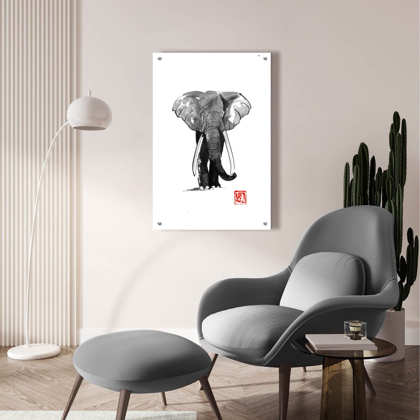 Epic Art 'Elephant 2' by Pechane, Acrylic Glass Wall Art,24x36