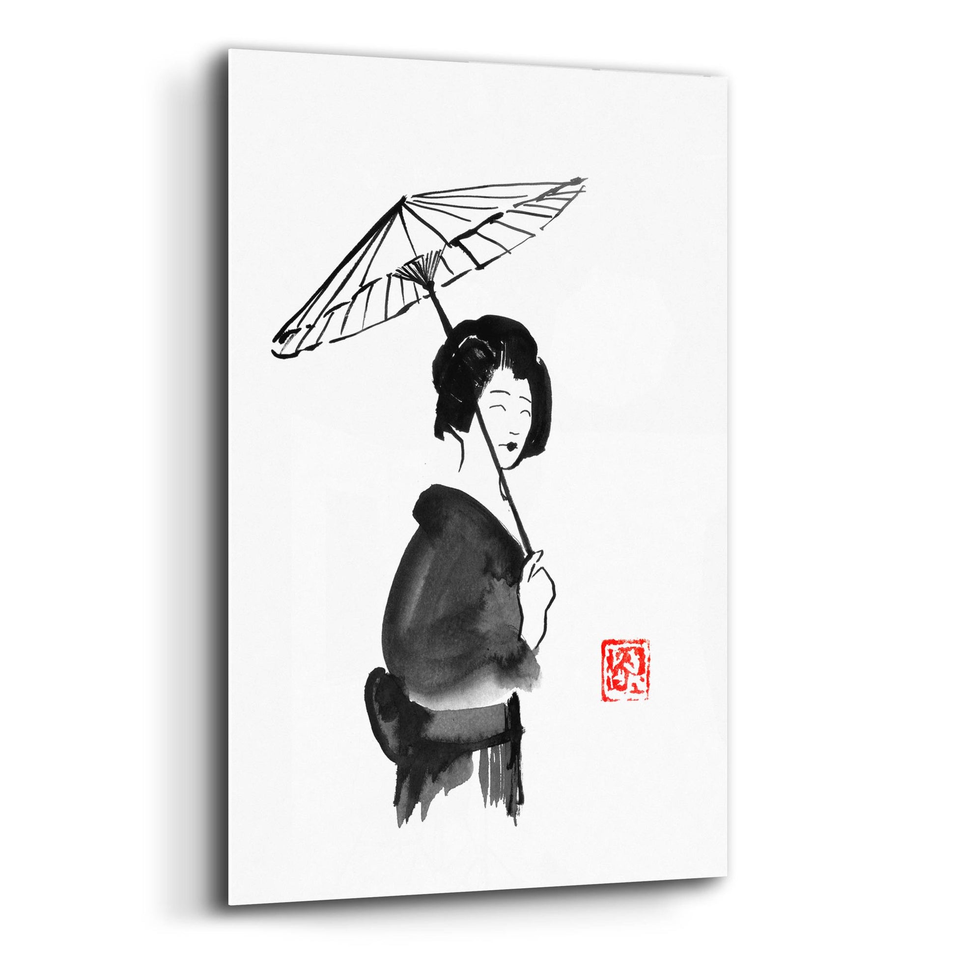 Epic Art 'Geisha Umbrella' by Pechane, Acrylic Glass Wall Art,12x16