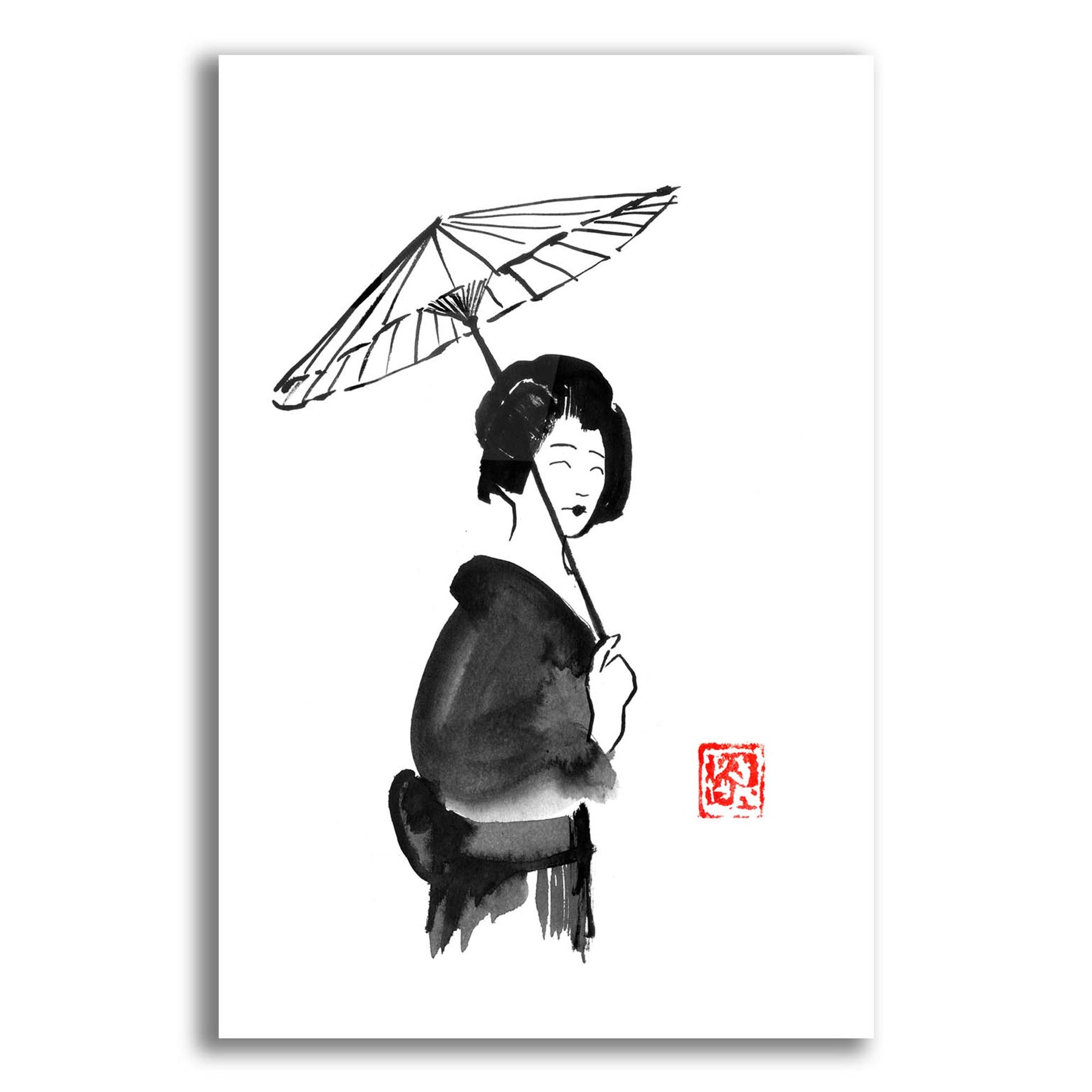 Epic Art 'Geisha Umbrella' by Pechane, Acrylic Glass Wall Art,12x16