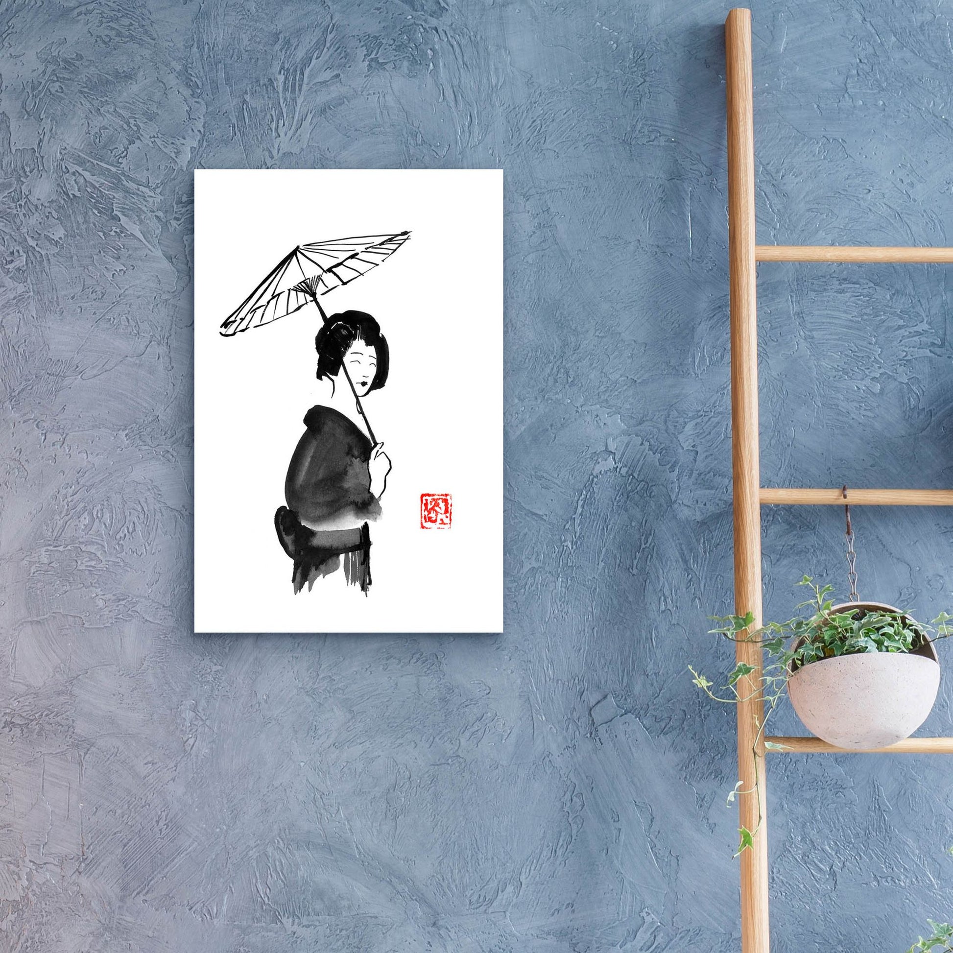 Epic Art 'Geisha Umbrella' by Pechane, Acrylic Glass Wall Art,16x24