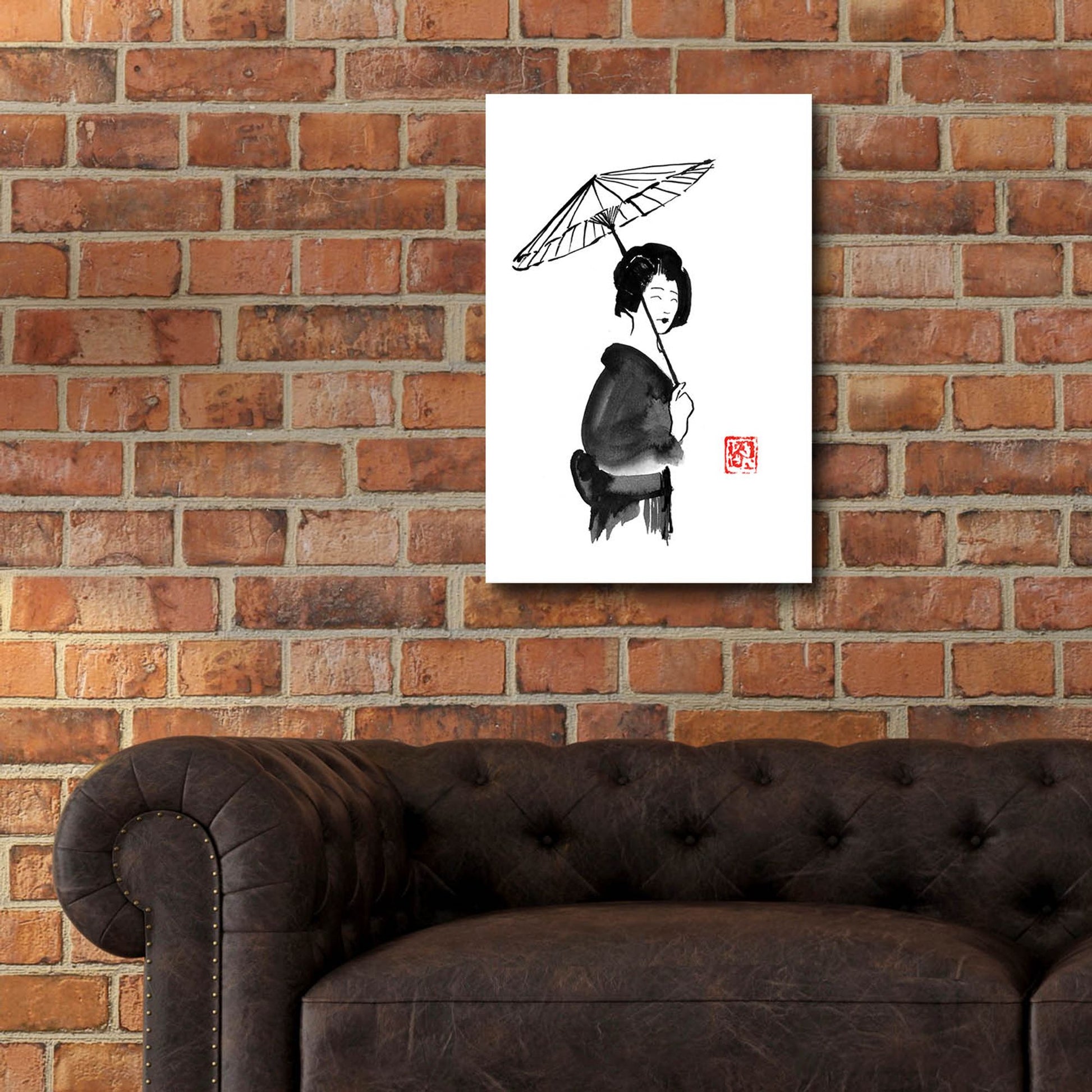 Epic Art 'Geisha Umbrella' by Pechane, Acrylic Glass Wall Art,16x24