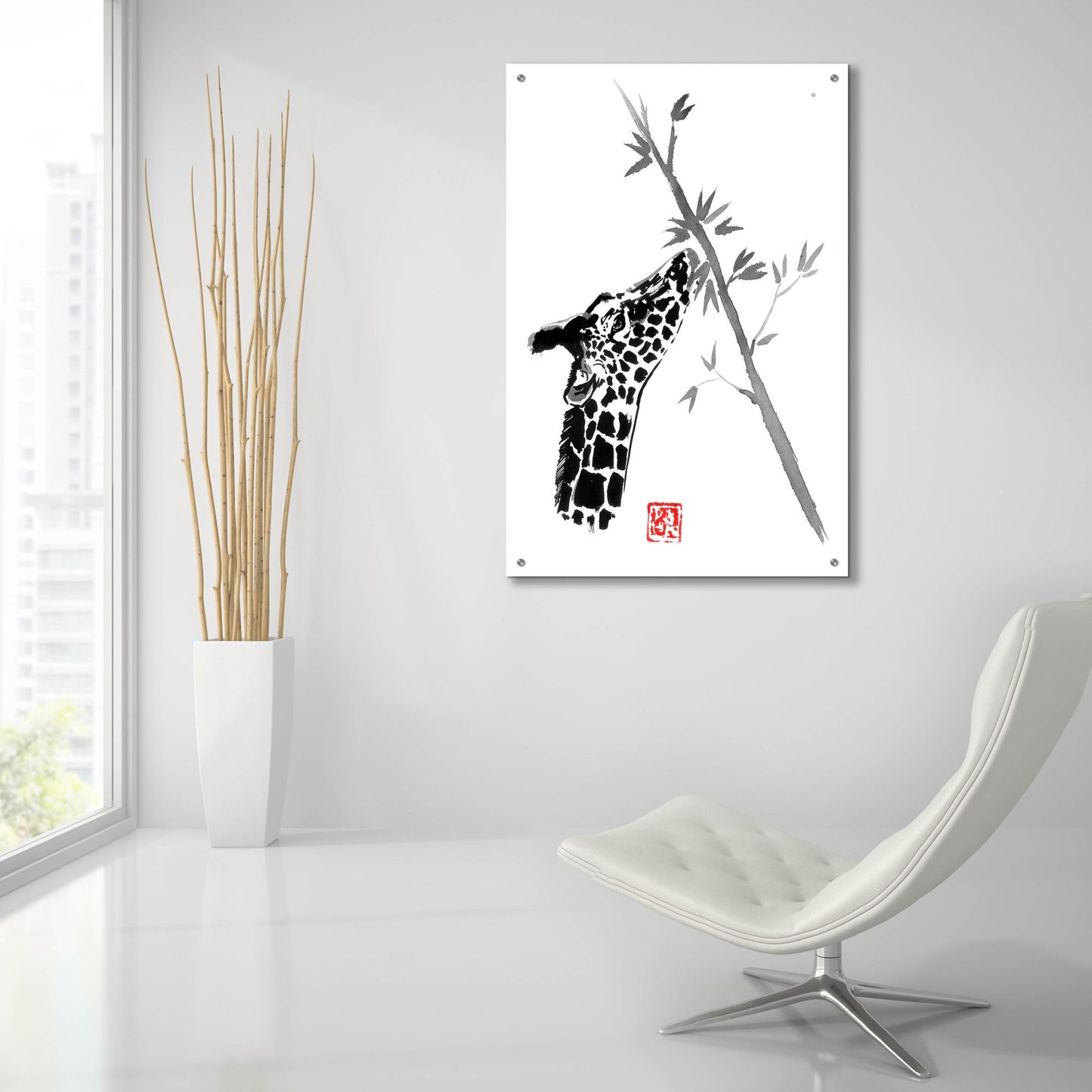 Epic Art 'Giraffe' by Pechane, Acrylic Glass Wall Art,24x36